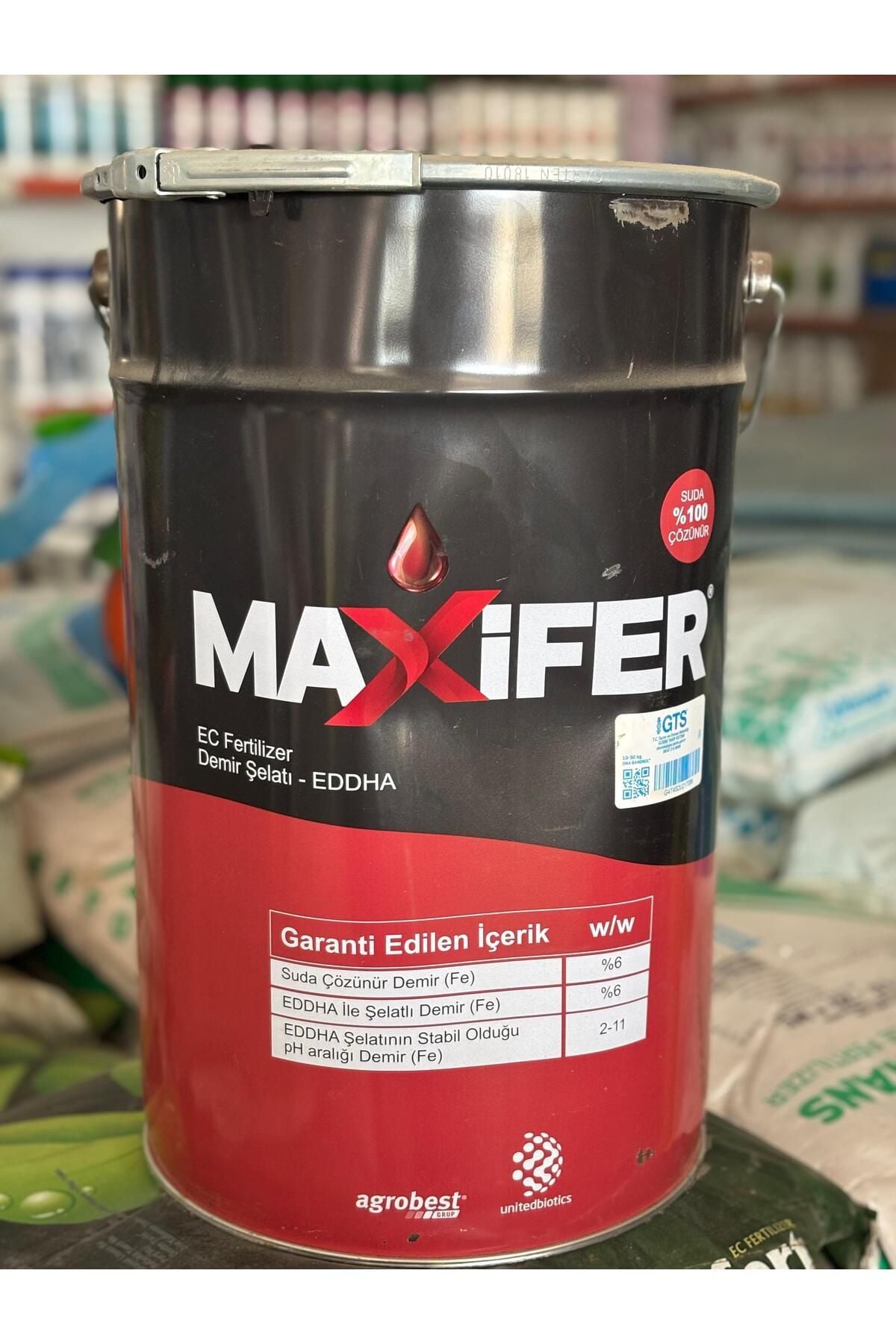 Agrobest Maxifer %6 EDDHA Şelatlı Demir | Yüksek Etkili Demir Gübresi | Kloroz Önleyici – 15 Kg