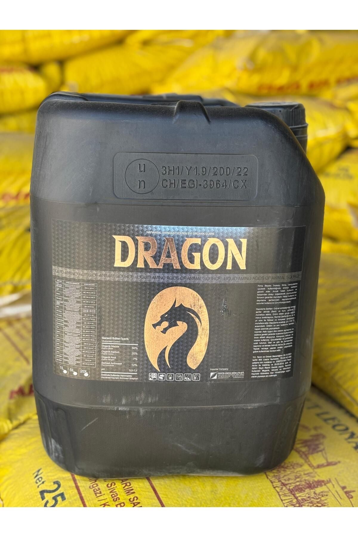 Dragon Yaprak Gübresi | Hayvansal Menşeili Amino Asit + Potasyum İçerikli Güçlü Bitki Besini – 20 Litre