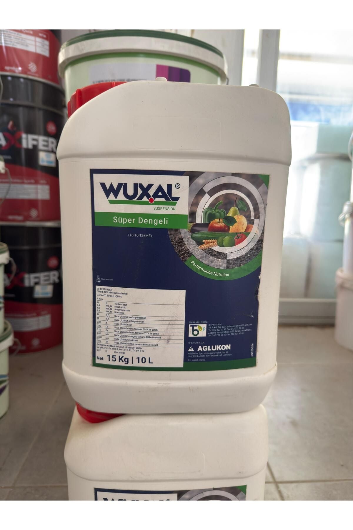 Wuxal Süper Dengeli 16-16-12 | Damlama Sistemlerine Uygun Jel NPK Gübresi – 15 KG