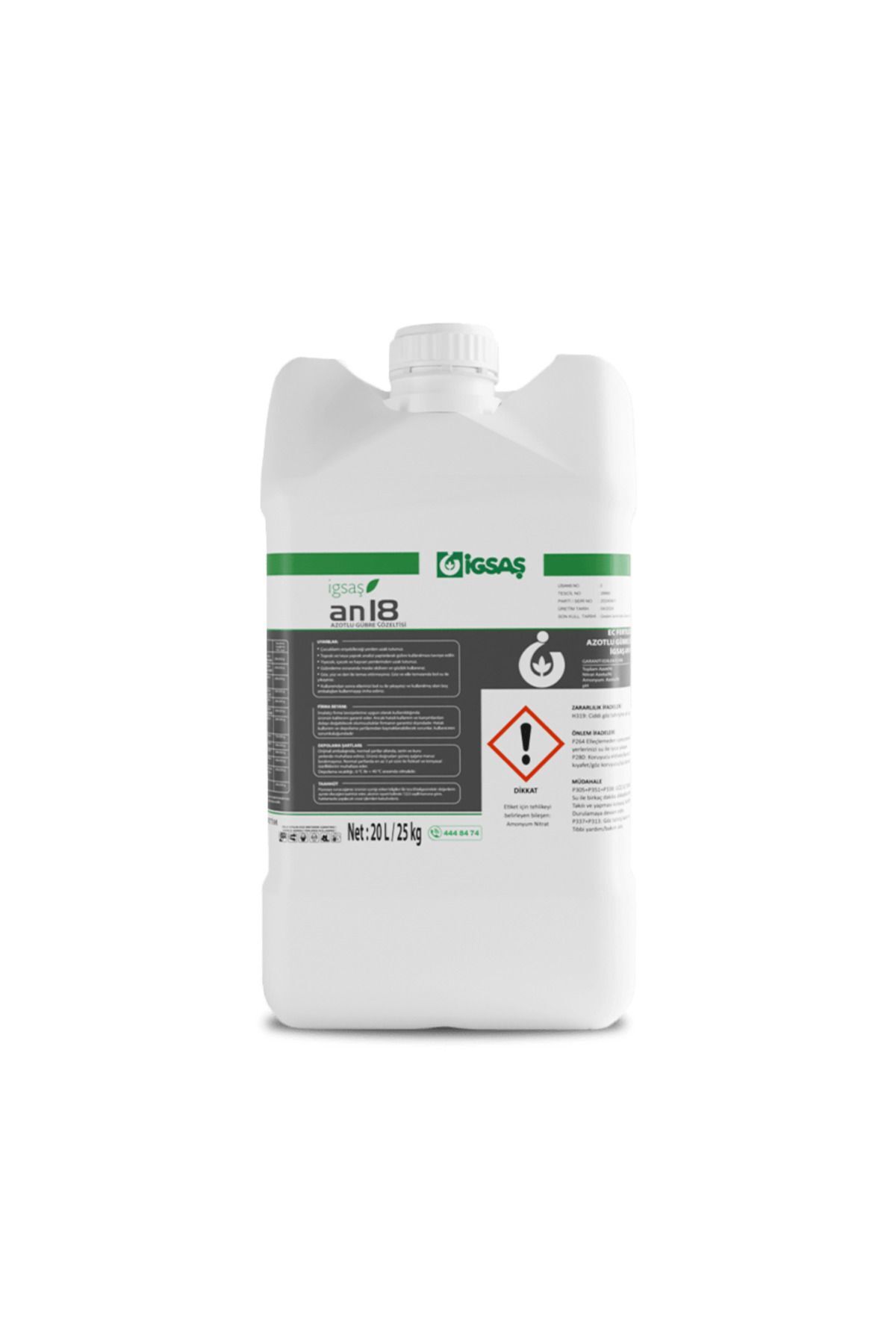 İgsaş AN18 - 20 Litre Ec Fertilizer Azotlu Gübre Çözeltisi