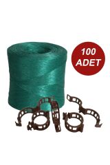 Soylu UV Katkılı Sera İpi ve 100 Adet Domates Klipsi – 1 Kg | Salatalık ve Domates Gibi Bitkiler İçin Güçlü Destek Seti