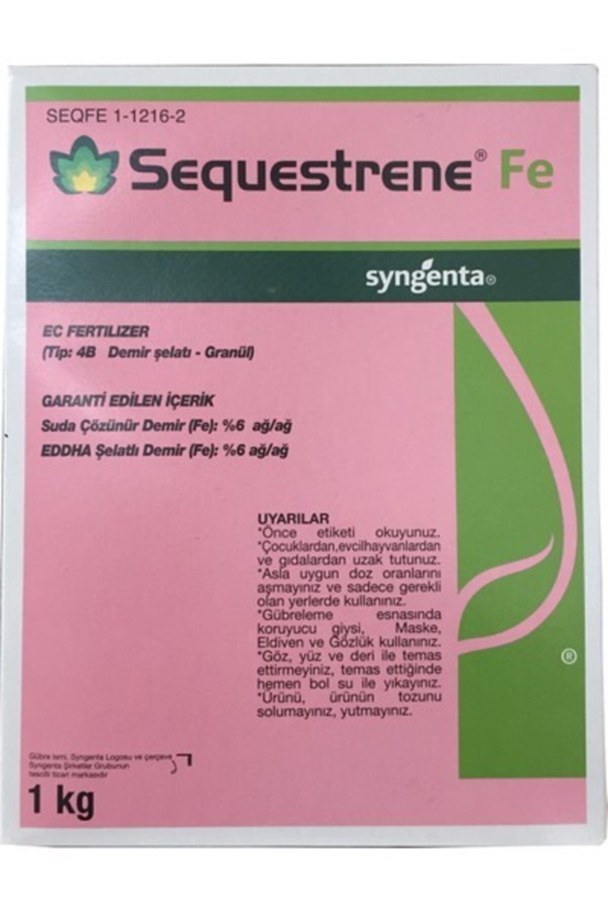 Syngenta Sequestrene Fe Demir – 1 Kg | Yüksek Etkili EDDHA Şelatlı Demir ile Yaprak Sararmasına Karşı Güçlü Koruma