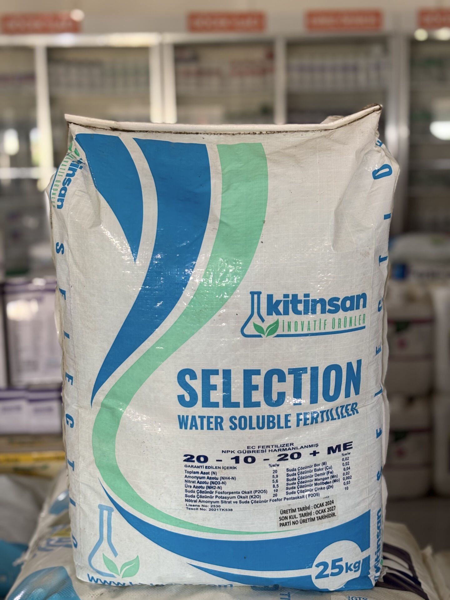 Kitinsan Selection 20.10.20 NPK Gübresi 25 KG