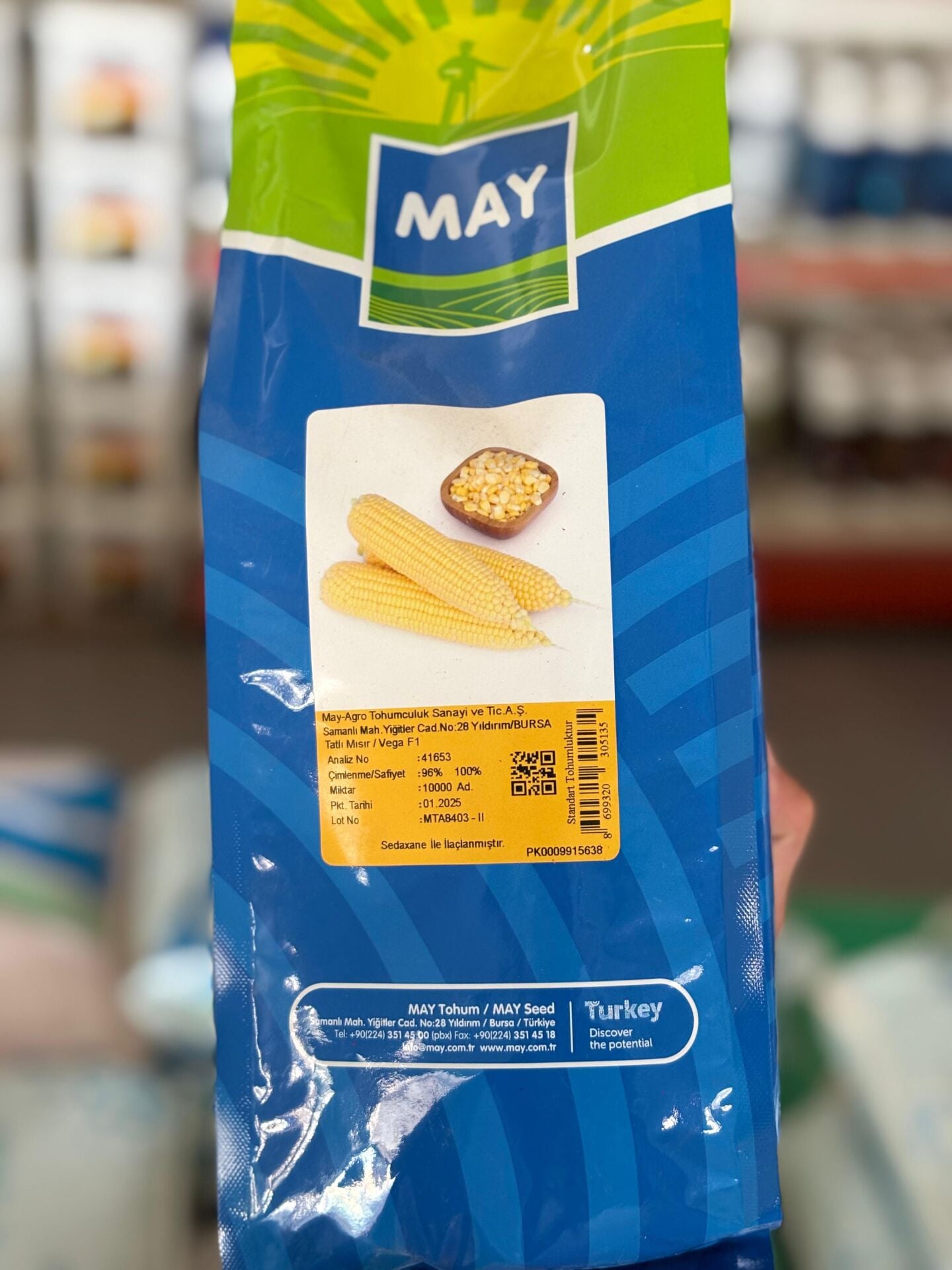 MAY Agro Tohumculuk VEGA F1 Tatlı Mısır Tohumu | Süper Tatlı ve Yüksek Verimli Hibrit Çeşit 10000 Adet