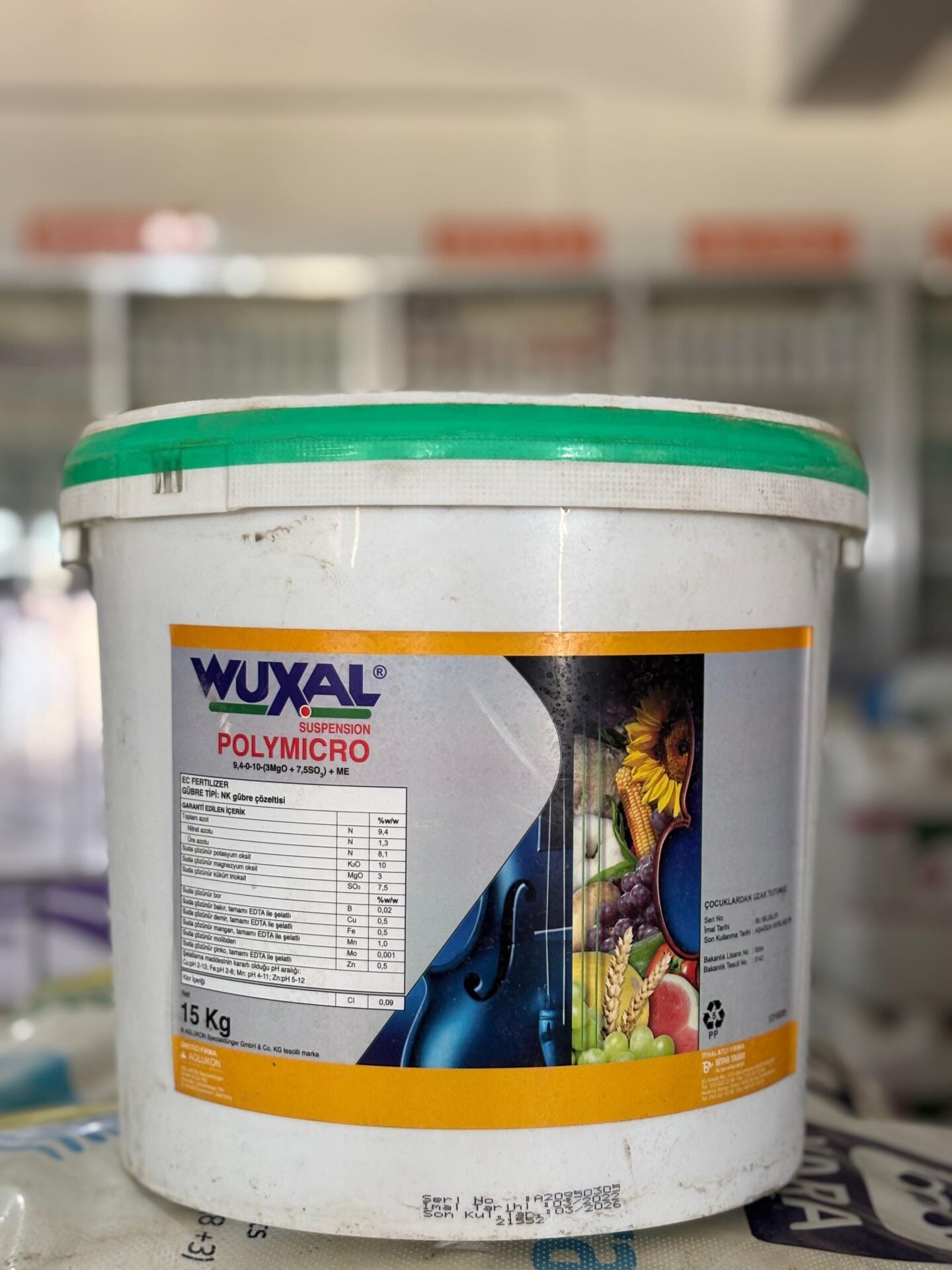 WUXAL Polymicro 9,4-0-10  Jel Yaprak ve Damlama Gübresi 15 Kg