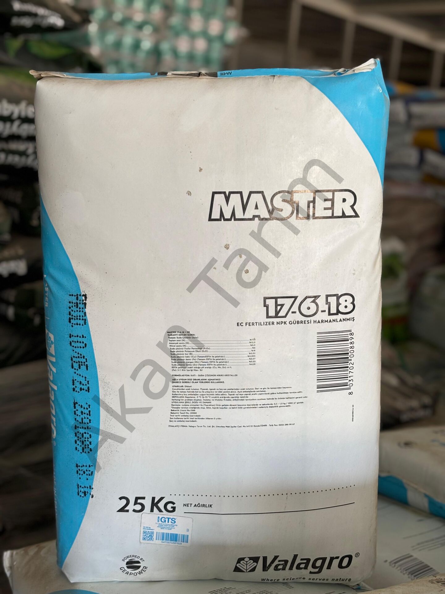 Valagro Master 17-6-18 NPK Gübre 25 KG