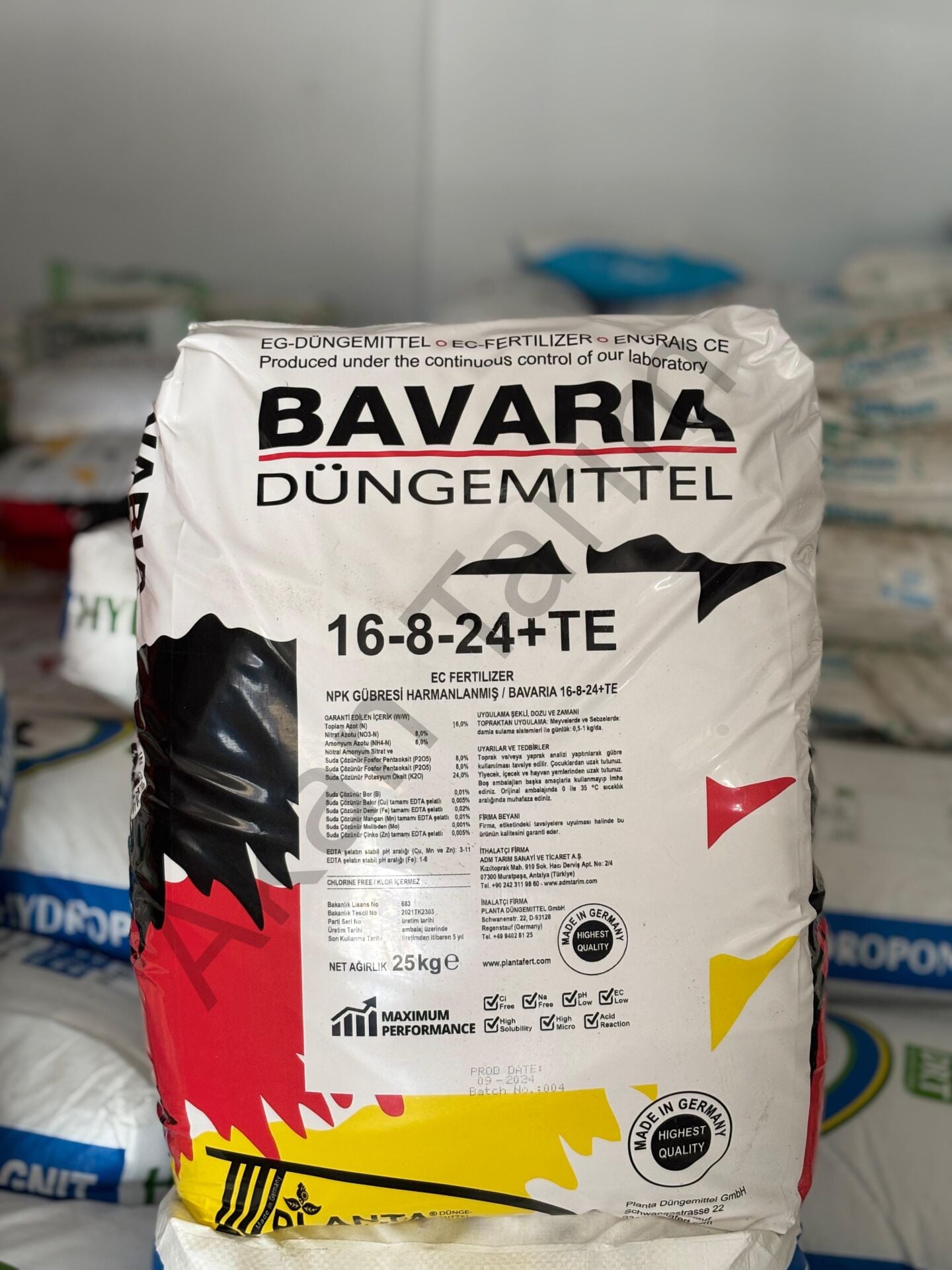 BAVARIA 16-8-24 NPK Gübre 25 Kg