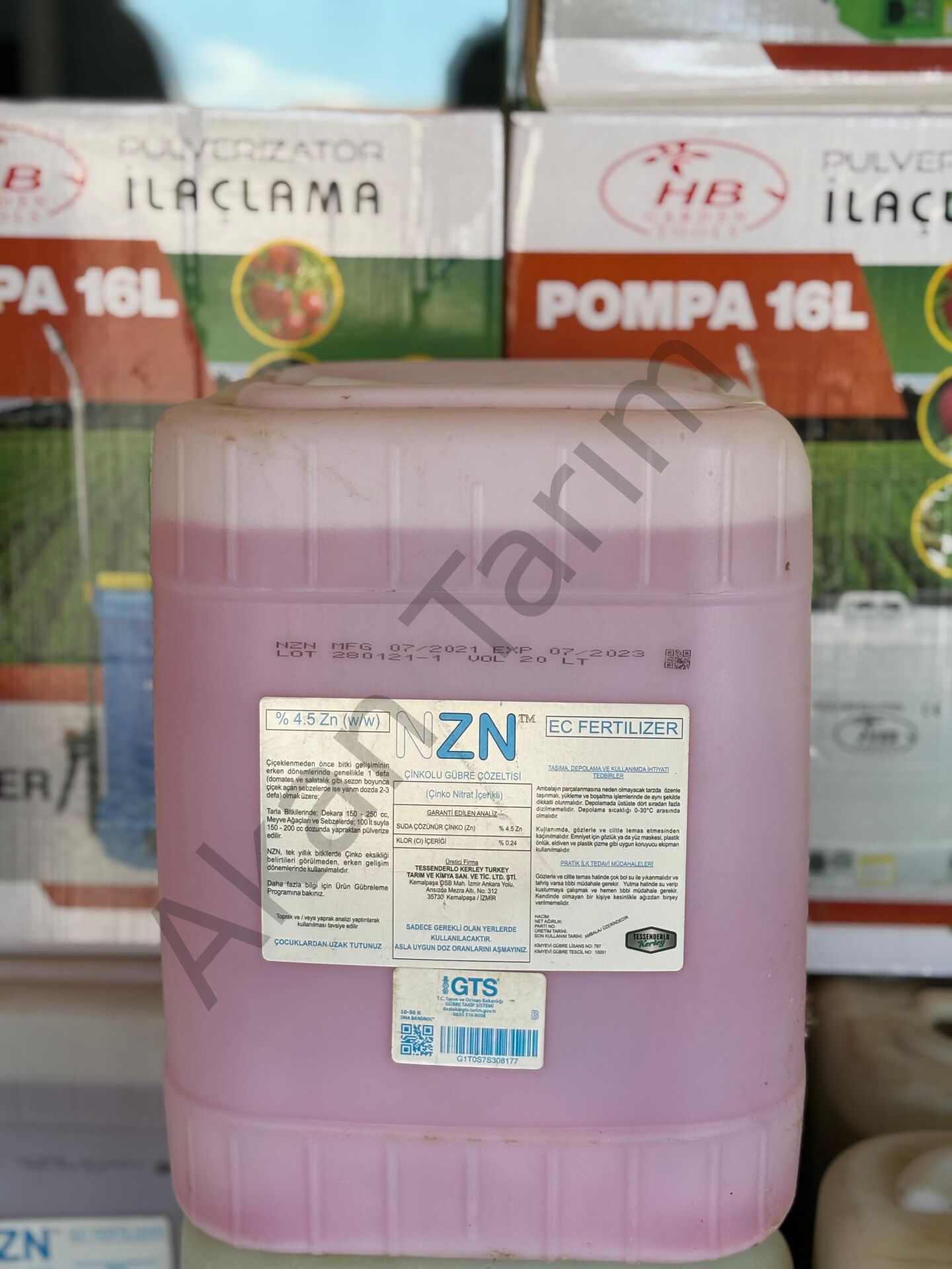 NZN 13-0-0+4,5 Zn Çinkolu Sıvı Gübre 20 Litre