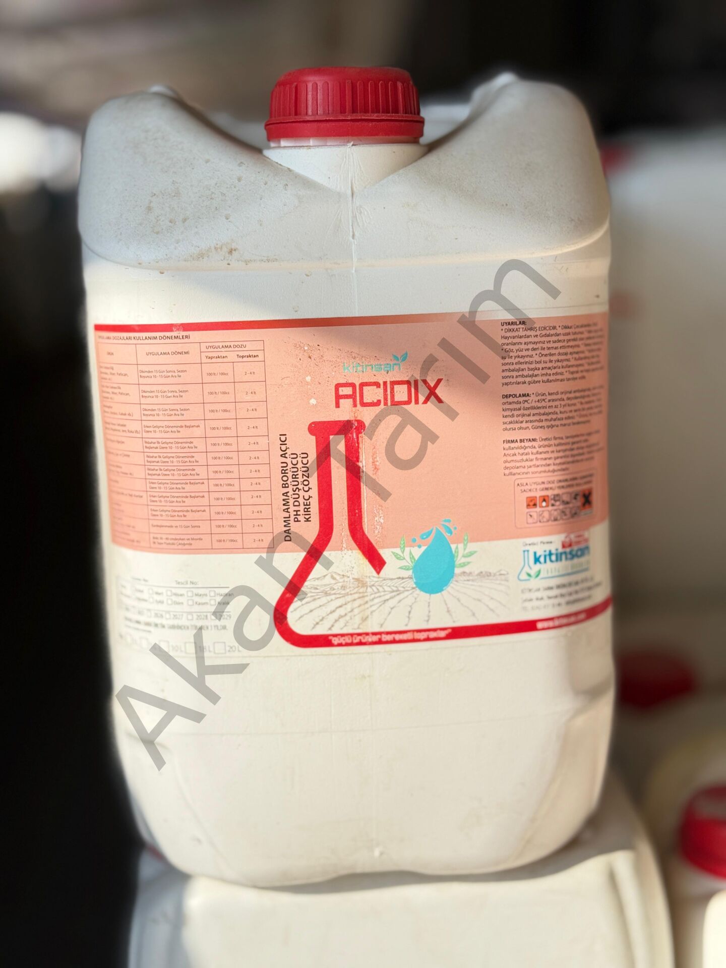 Acidix | Nitrik Asit | Damlama Boru Açıcı | pH Düşürücü | Kireç Çözücü | 20 Litre