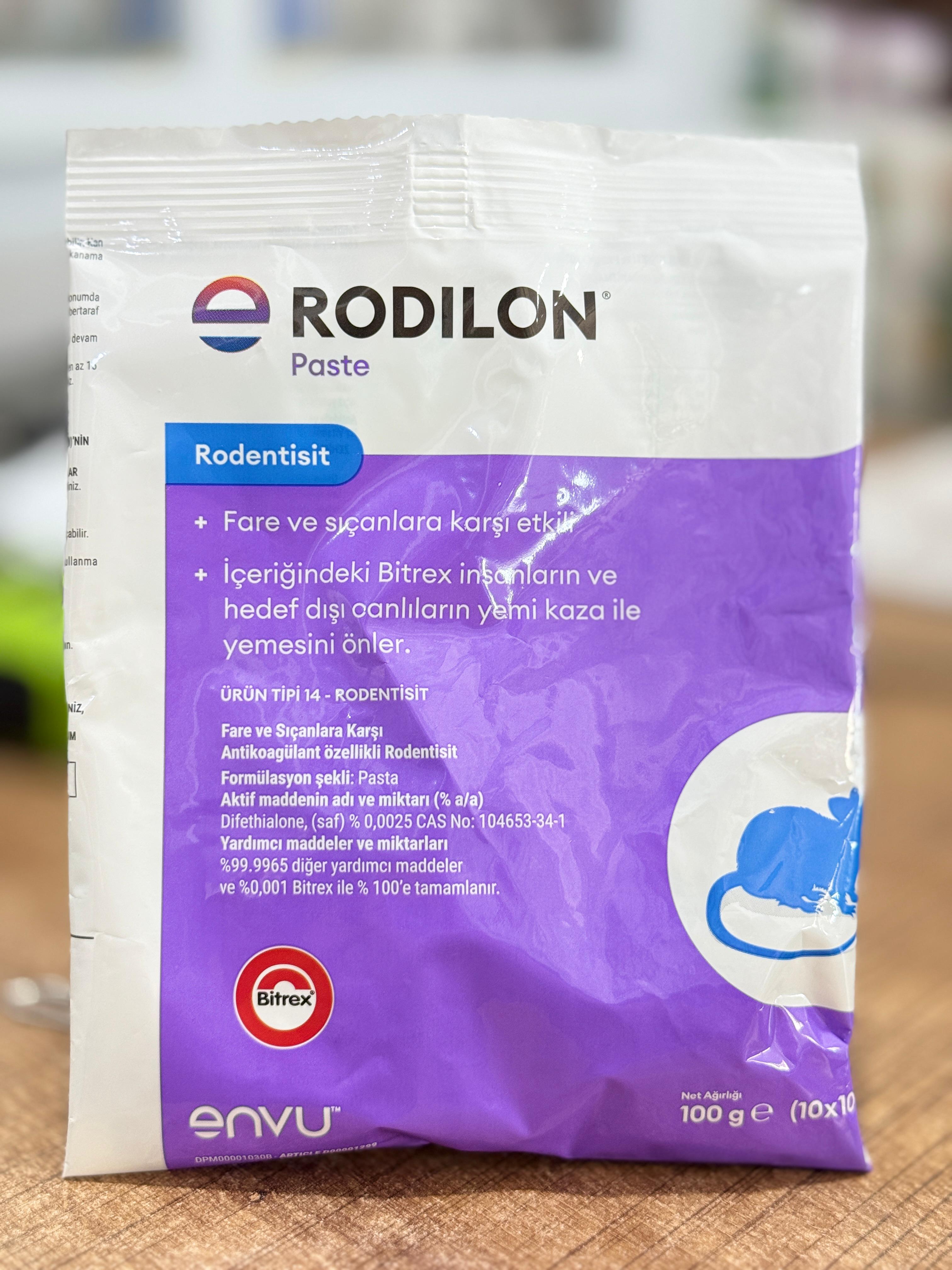 Envu Rodilon Paste Pasta Fare Yemi 10X10 gr (Yeni Ambalaj – 2027 Skt)