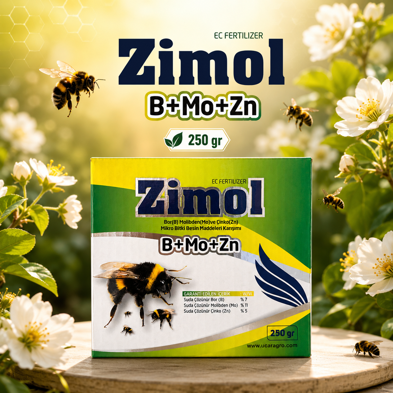 Zimol B+Mo+ZN | Çiçeklendirici-Bombus Arı Desteği | Bor-Molibden-Çinko içeren Micro Bitki Besini 250gr
