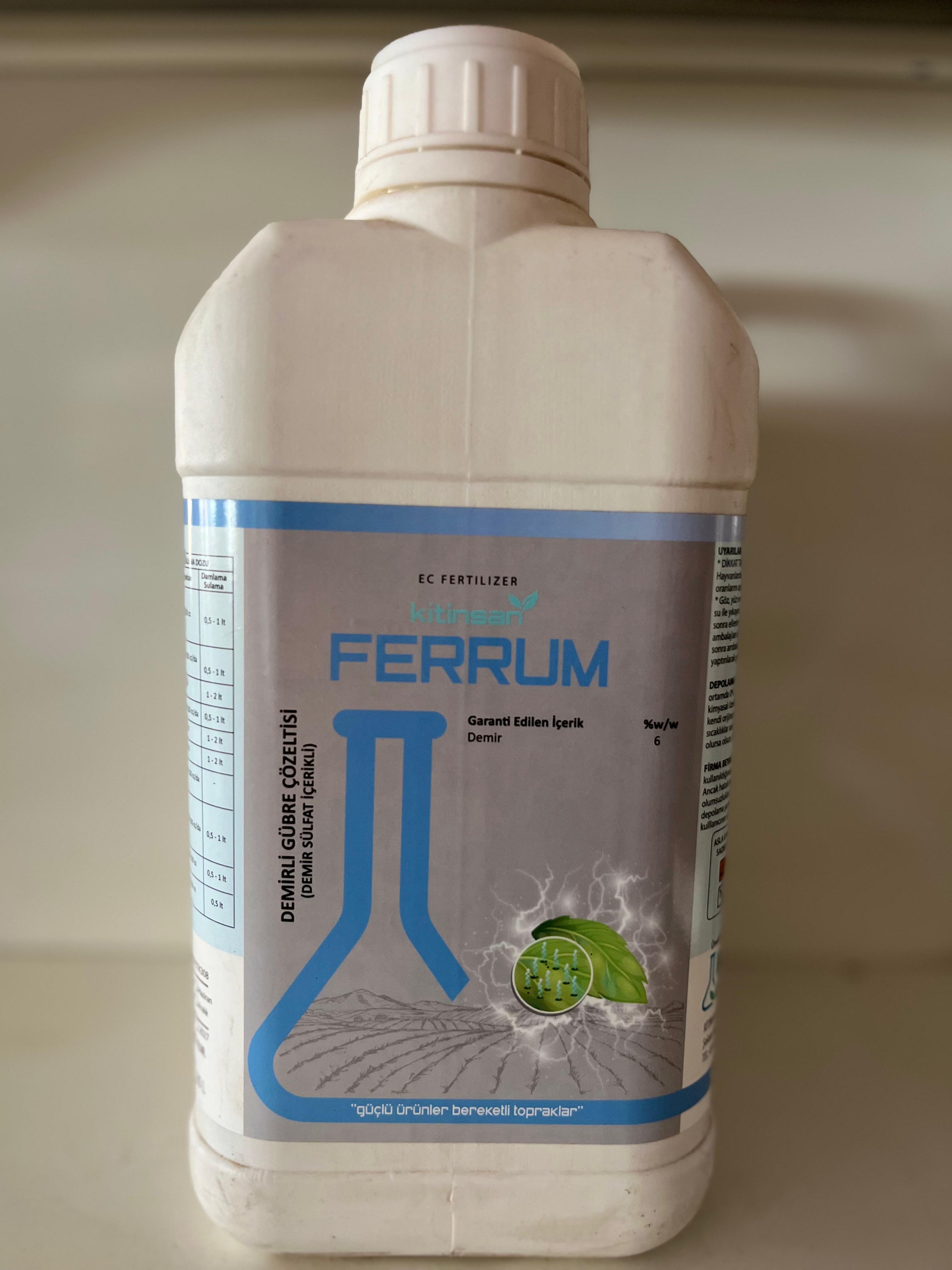Kitinsan Ferrum Demir içerikli Sıvı Gübre Çözeltisi 5 Litre