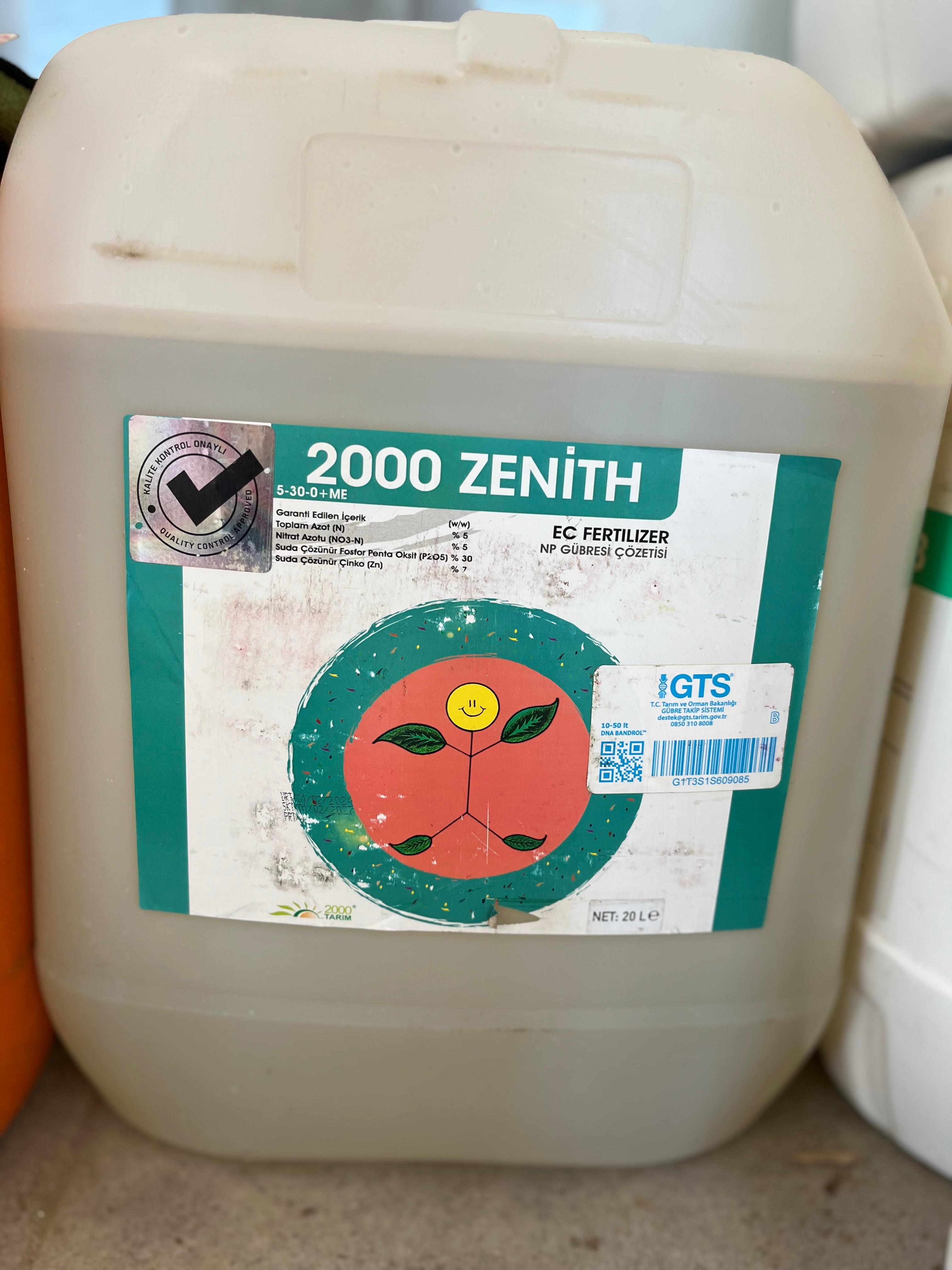 2000 Zenith 5-30-0 Çiçeklendirici NP içerikli Sıvı Gübre 20 Litre