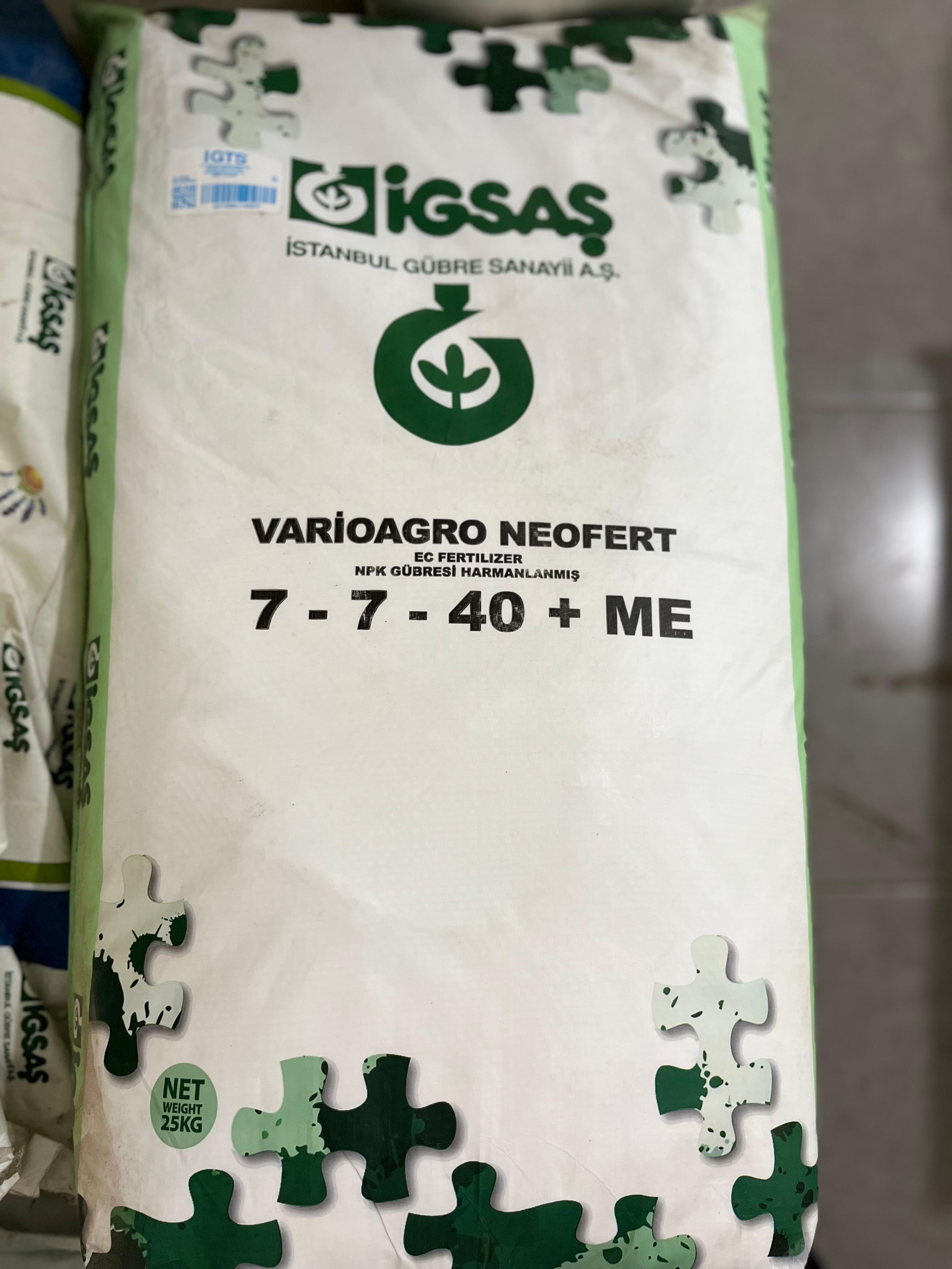 İgsaş Varioagro Neofert 7-7-40 + ME NPK Gübresi 25 KG
