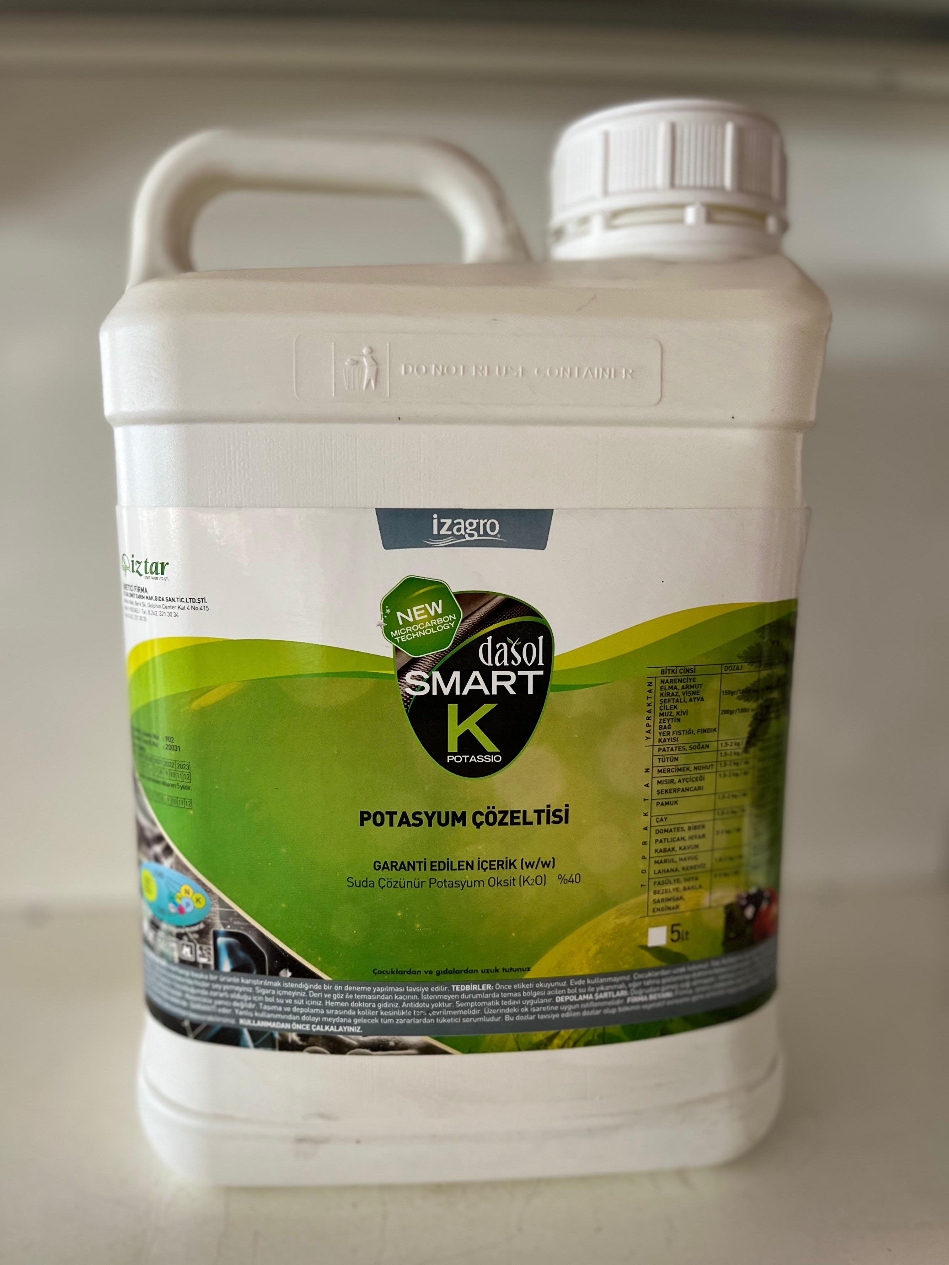 İZAGRO Dasol Smart K Sıvı Potasyum %40 Birinci Sınıf Renklendirici ve Kızartıcı 5 Litre