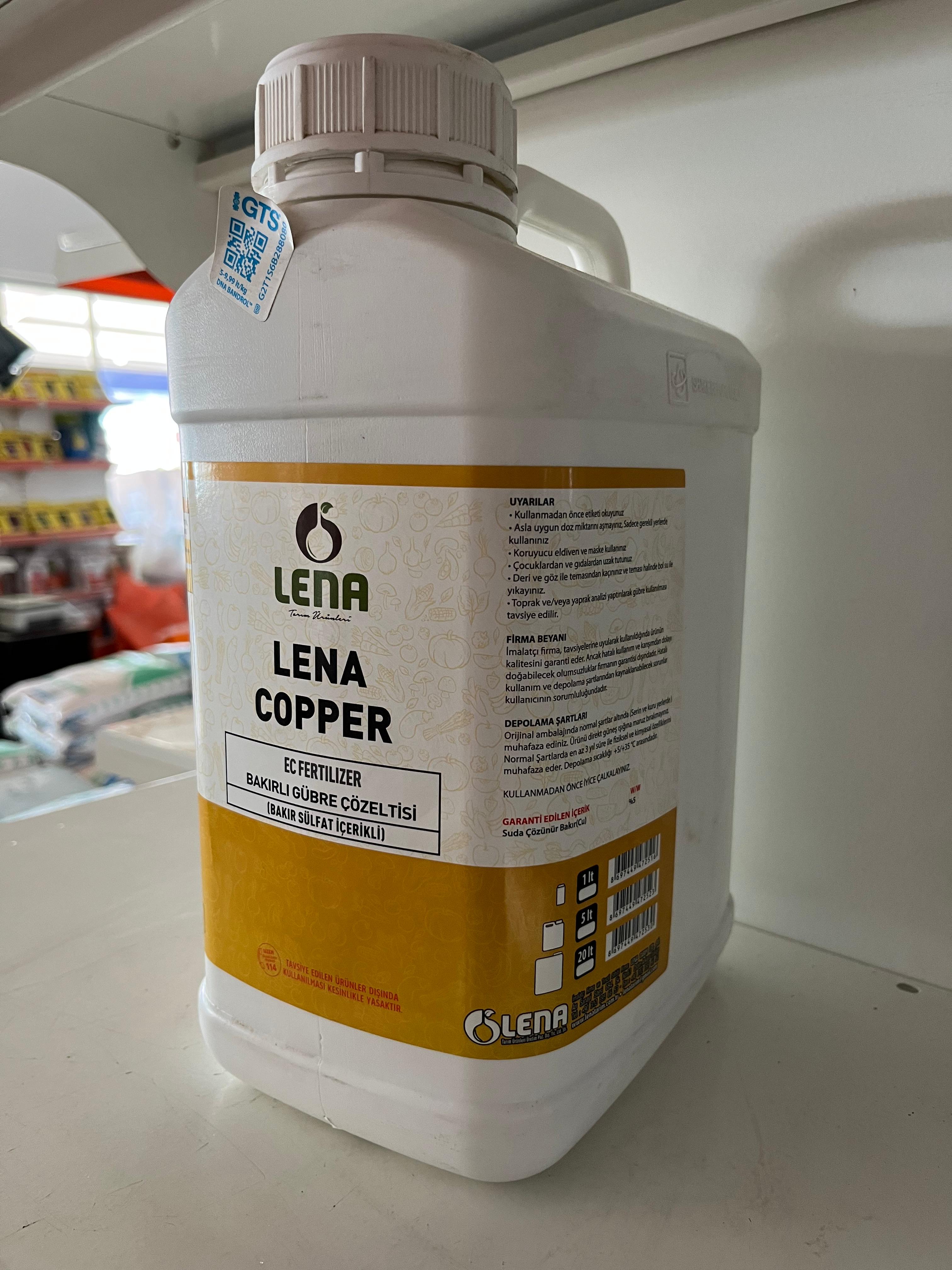 Lena Copper Sıvı Bakır Sülfat İçerikli Koruyucu Yaprak Gübresi – 5 Litre