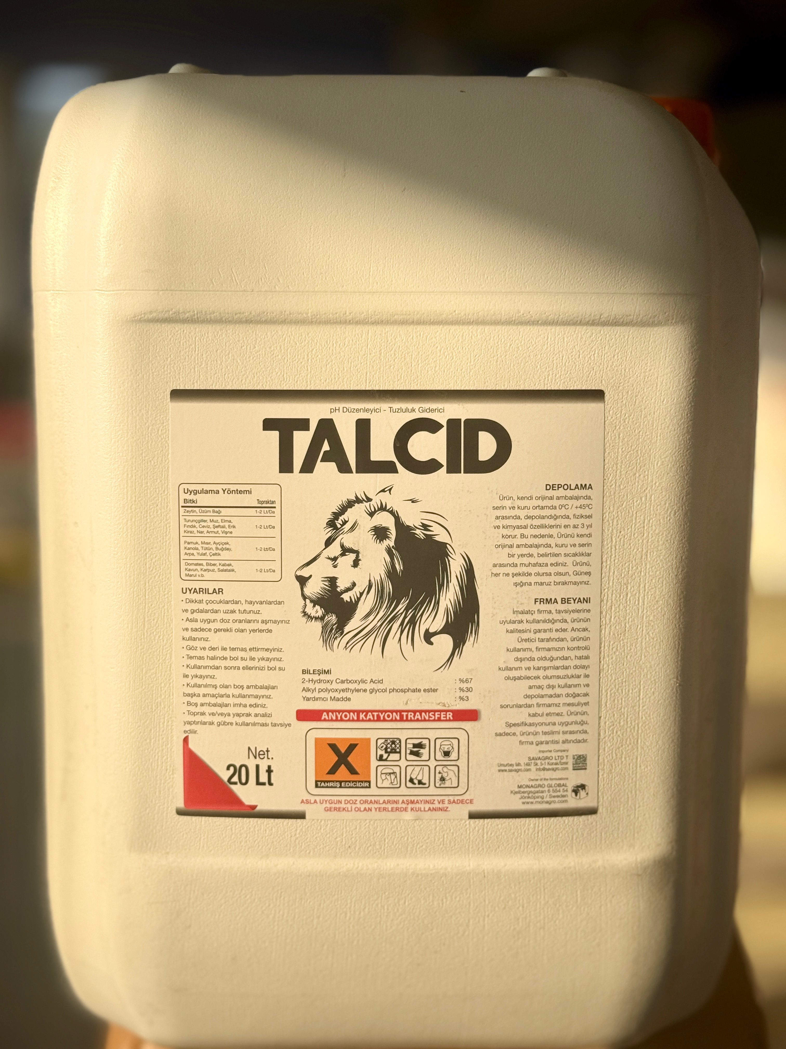 Talcid Karboksilik Asit pH Düzenleyici - Düşürücü ve Tuzluluk Giderici 20 Litre