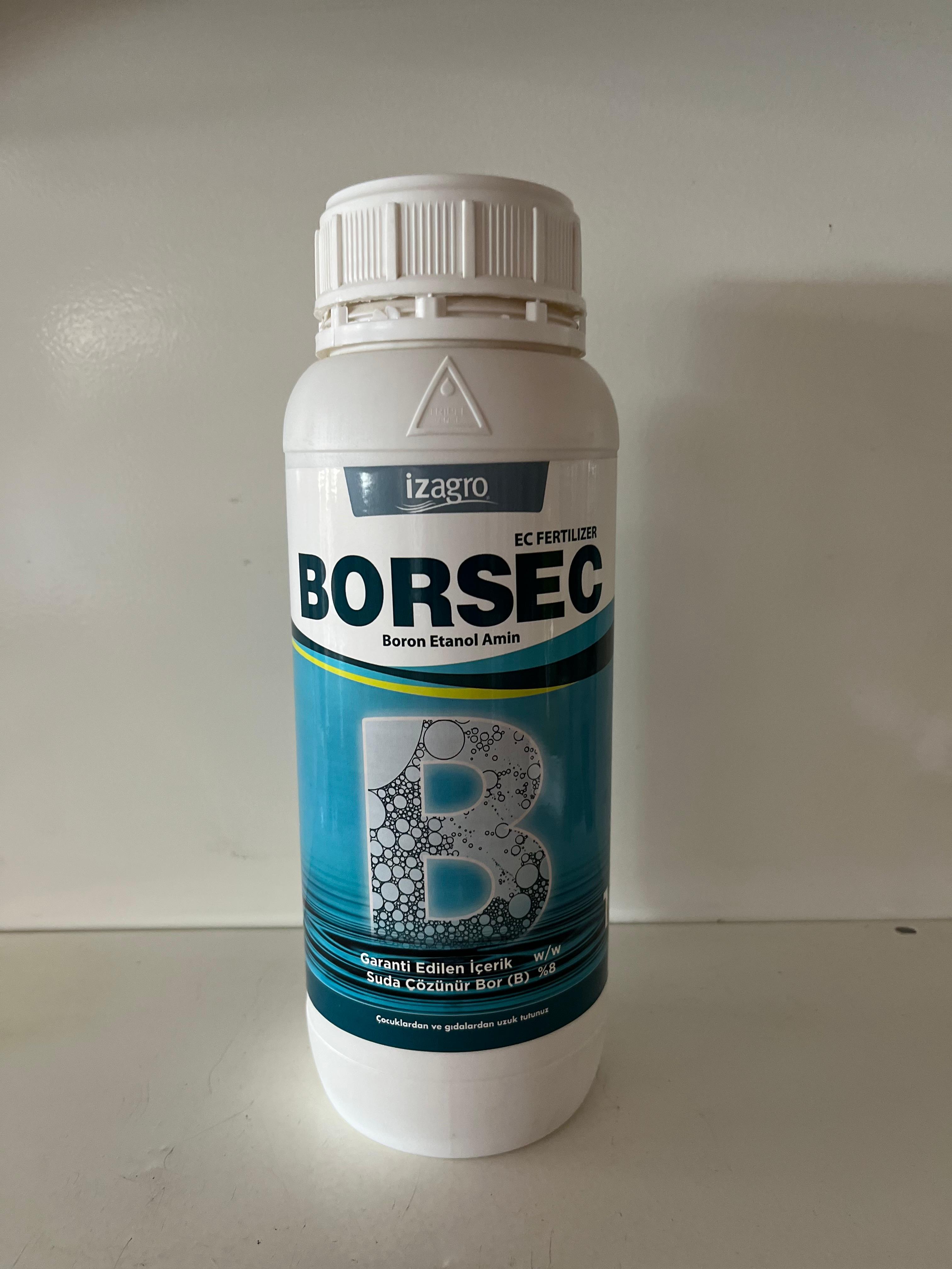 BORSEC Sıvı Bor içerikli Yaprak Gübresi |Çiçeklenme & Meyve Tutturucu | 1 Litre