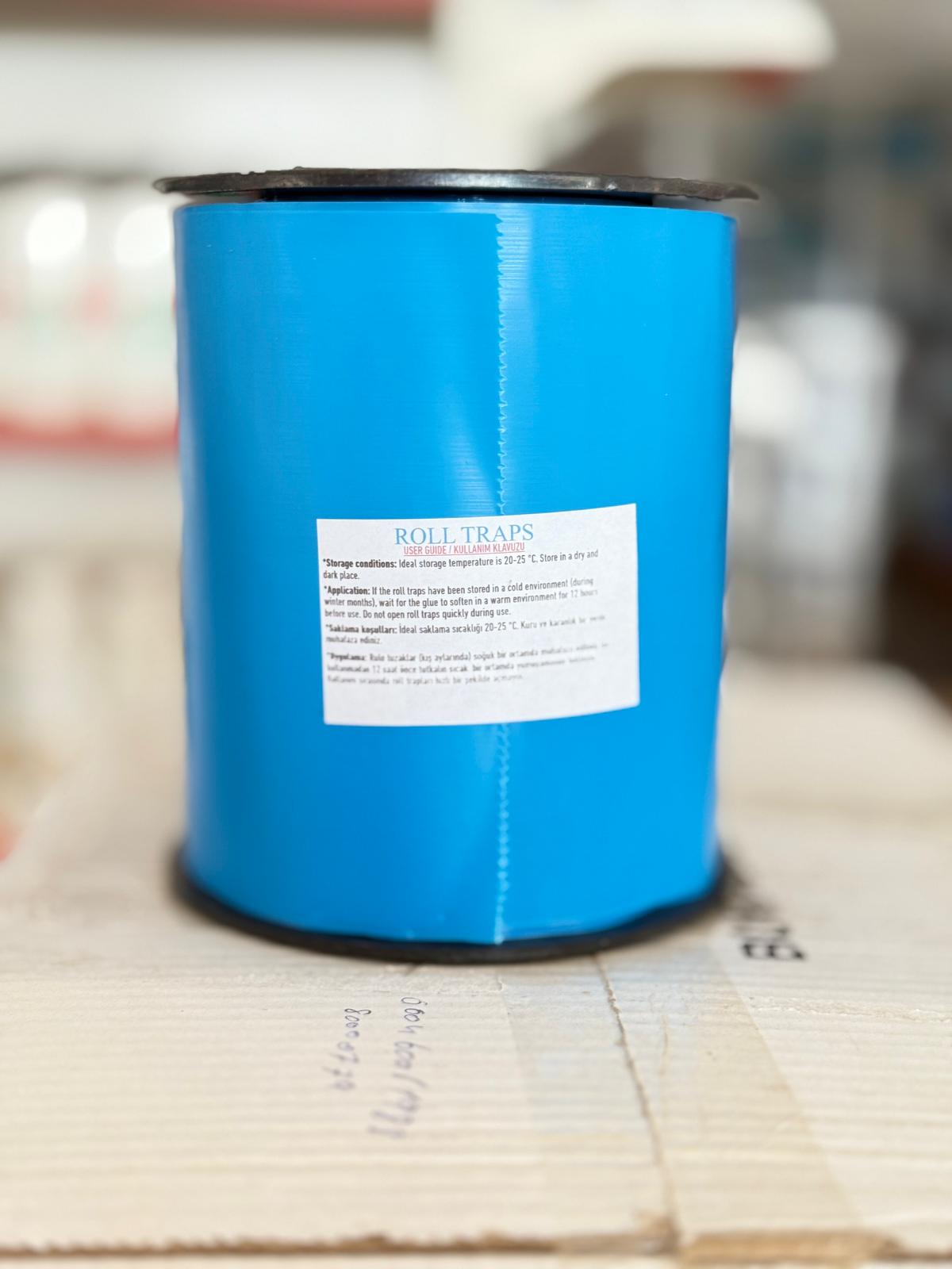 Mavi Yapışkan Rulo Tuzak -Sinek-Kelebek-Thrips ve Tuta Tuzağı - 15 Cm X 100 Metre- Çift Taraflı