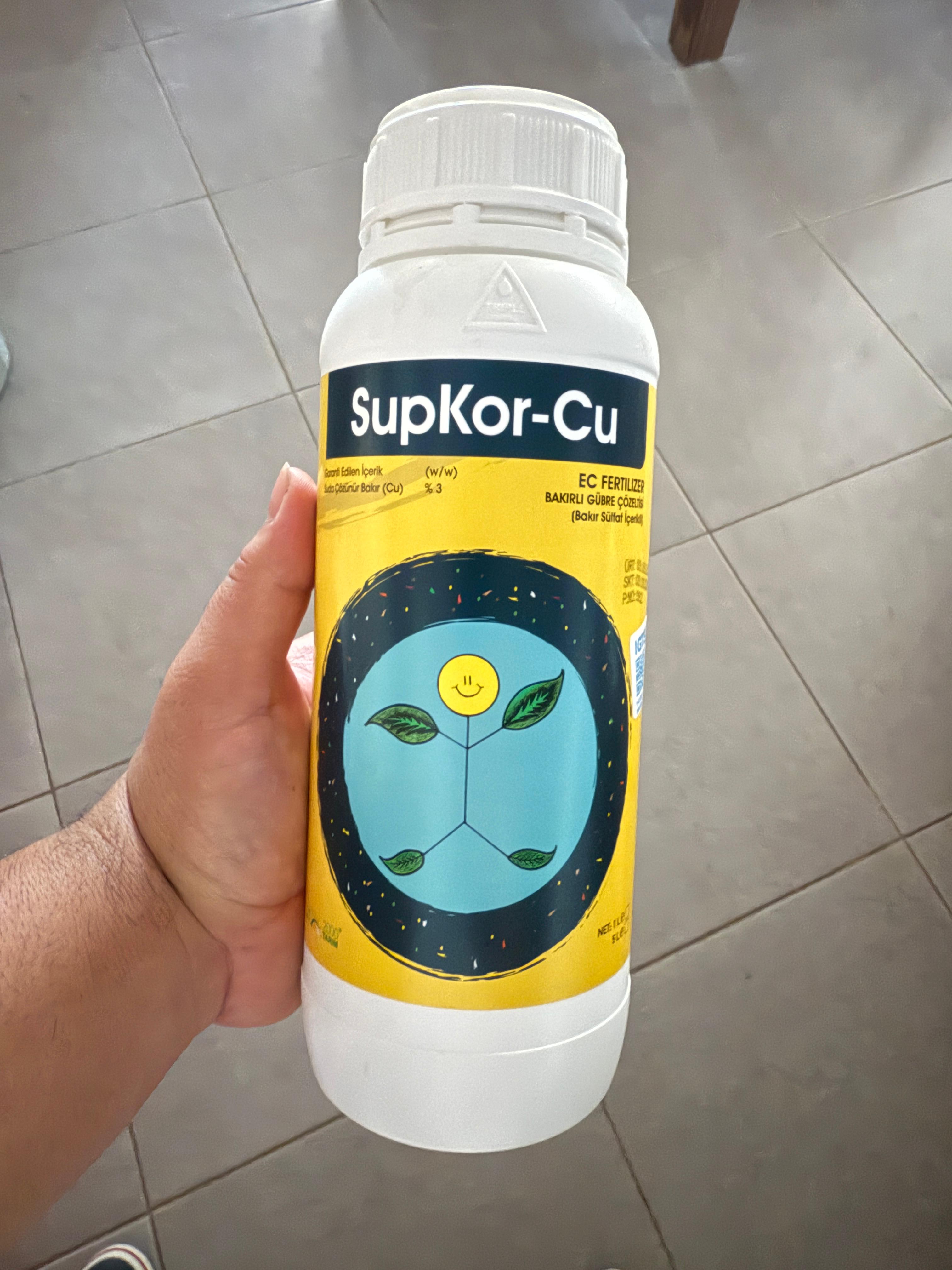 SupKor-Cu | Kök İyileştirici| Bakır Sülfat içerikli Sıvı Gübre Çözeltisi 1 Litre