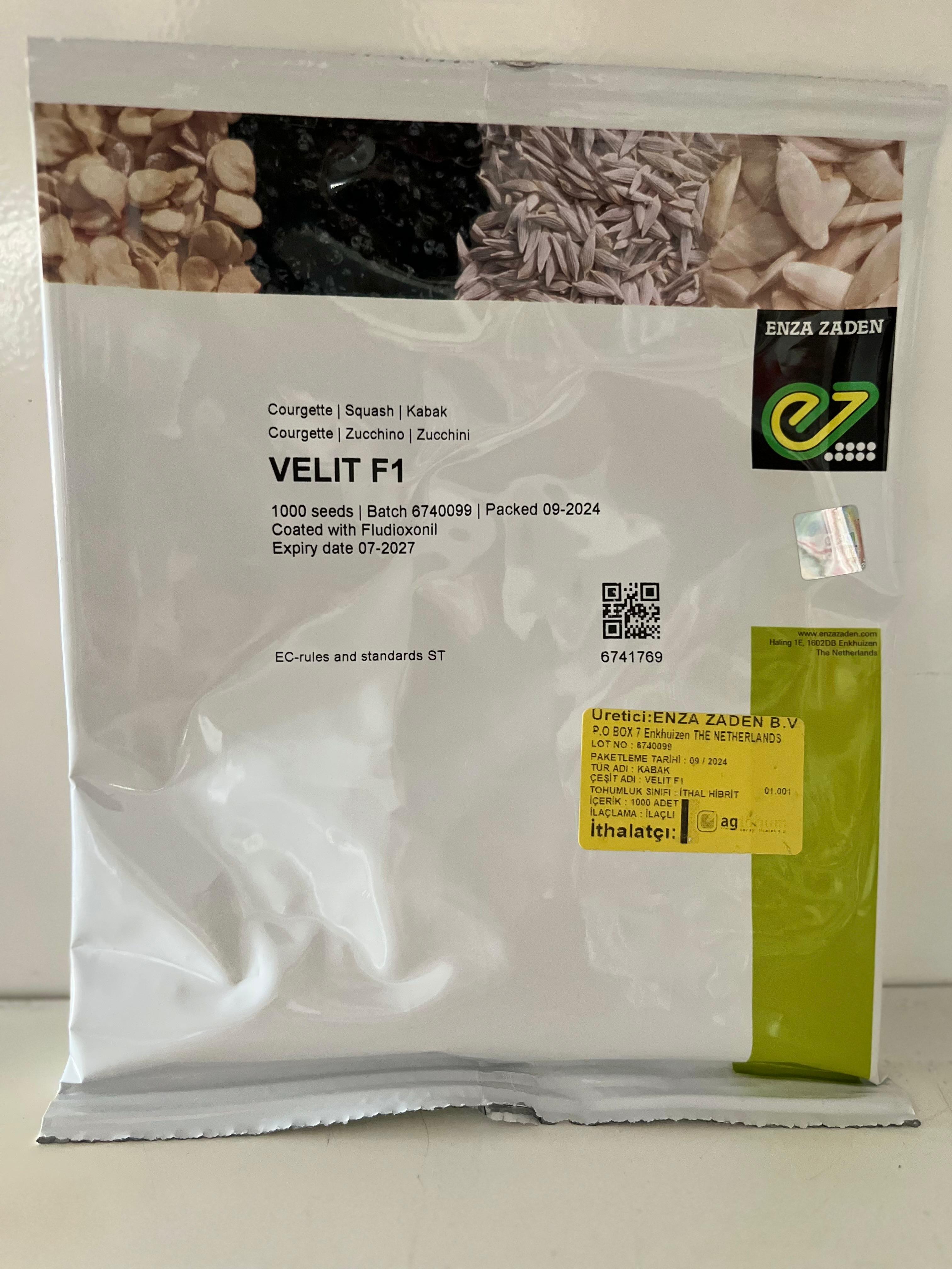 Enza Zaden Velit F1 İthal Hibrit Kabak Tohumu 1000 Adet