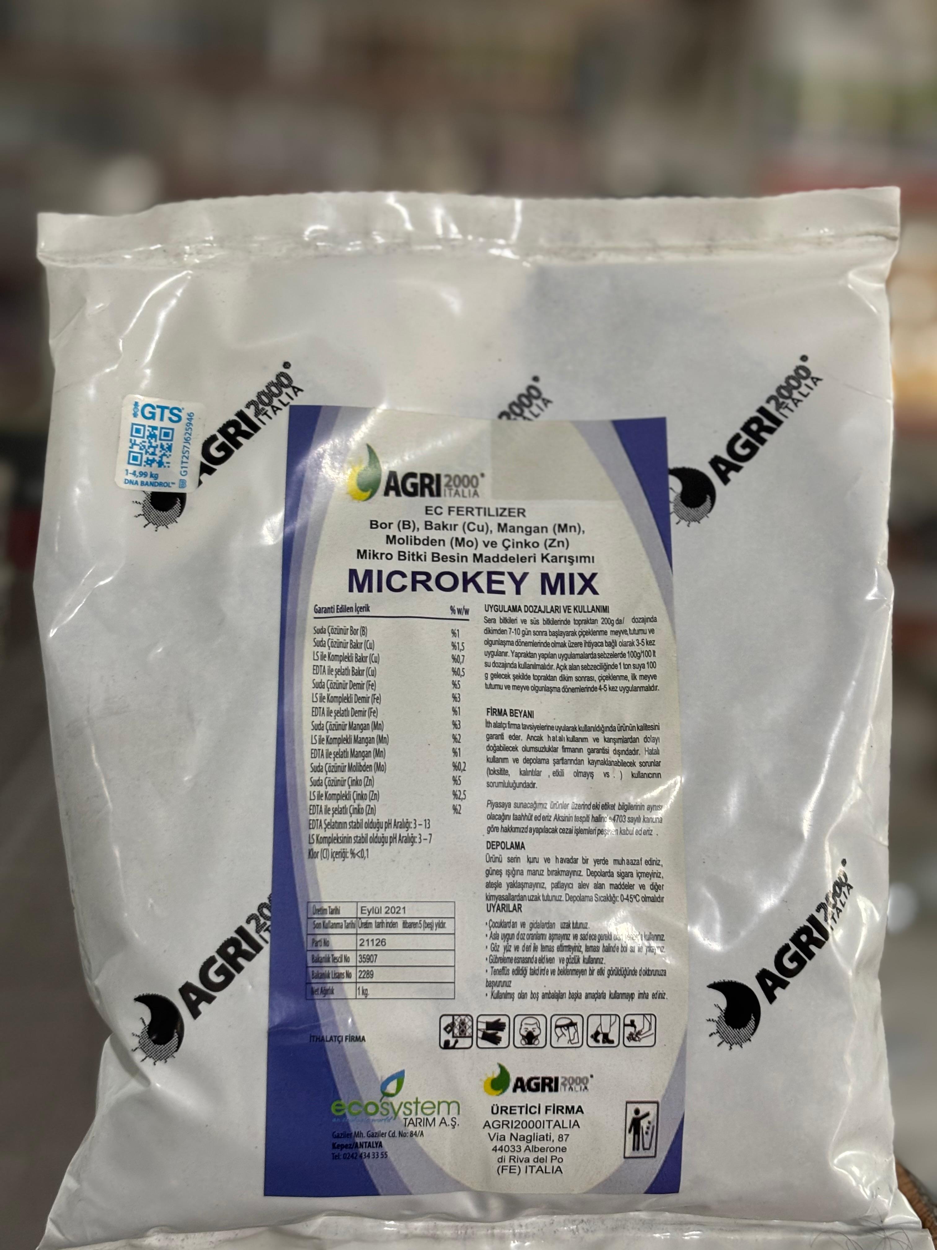 Agri 2000 Microkey Mix Mikro Bitki Besin Maddeleri Karışımı 1 Kg