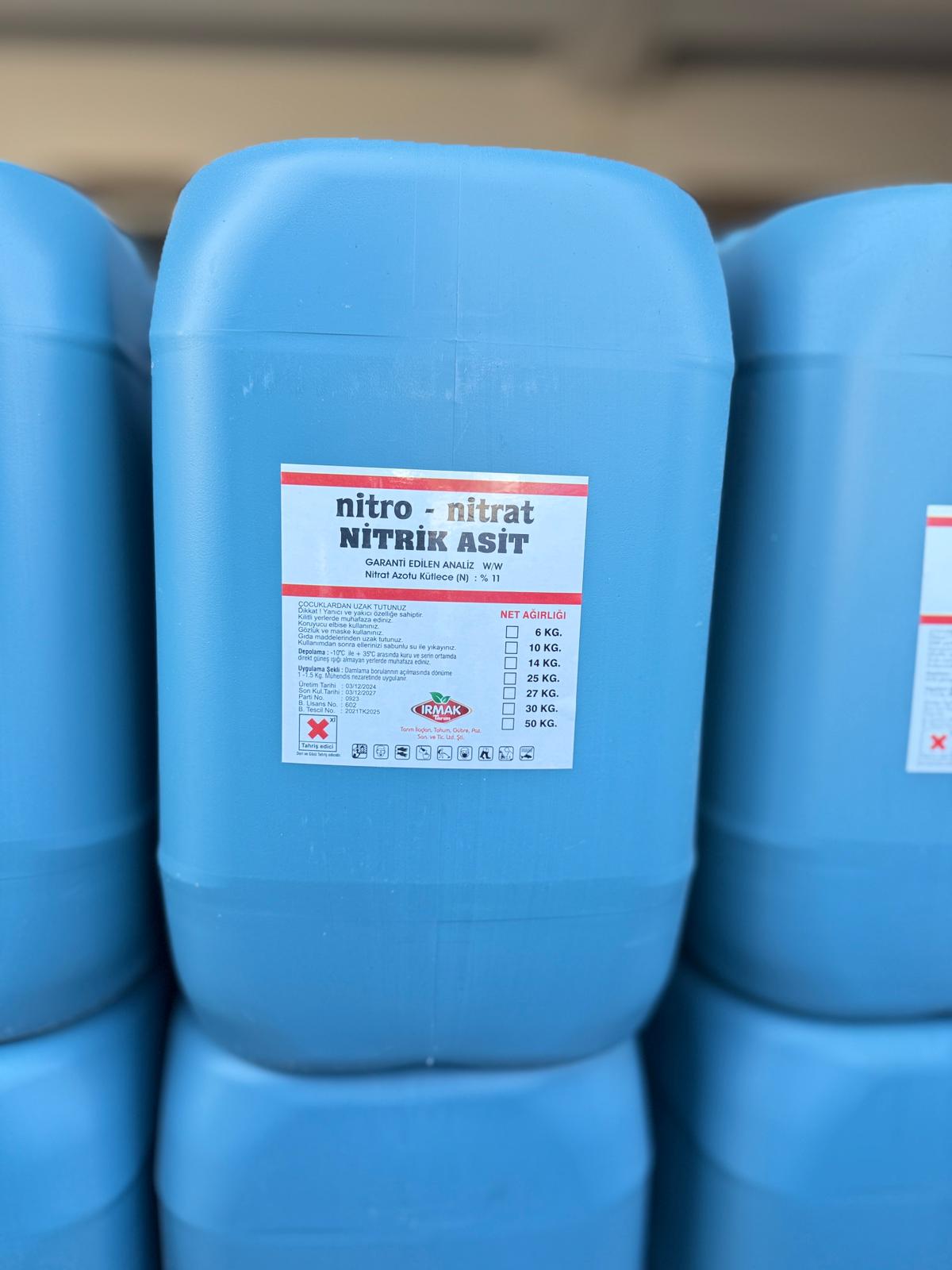 Nitro - Nitrat | Nitrik Asit %11 | Damlama Boru Açıcı | pH Düşürücü | Kireç Çözücü | 20 Litre