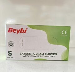 Beybi Lateks Pudralı Tek Kullanımlık Eldiven -Small- 100 Adet