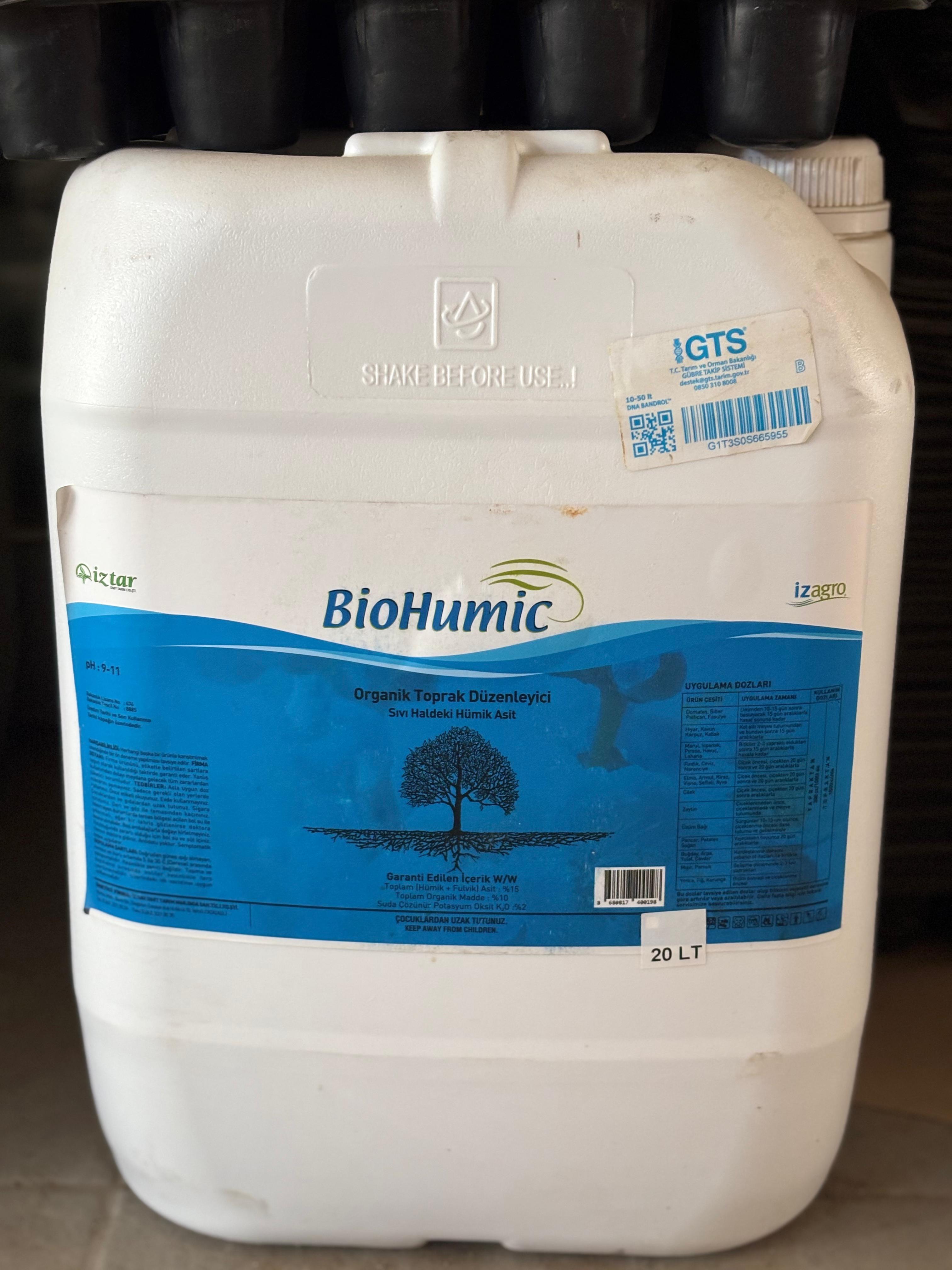 İztar Bio Humic | Hümik Asit – Leonardit İçerikli Sıvı Köklendirici Yaprak Gübresi – 20 Litre |