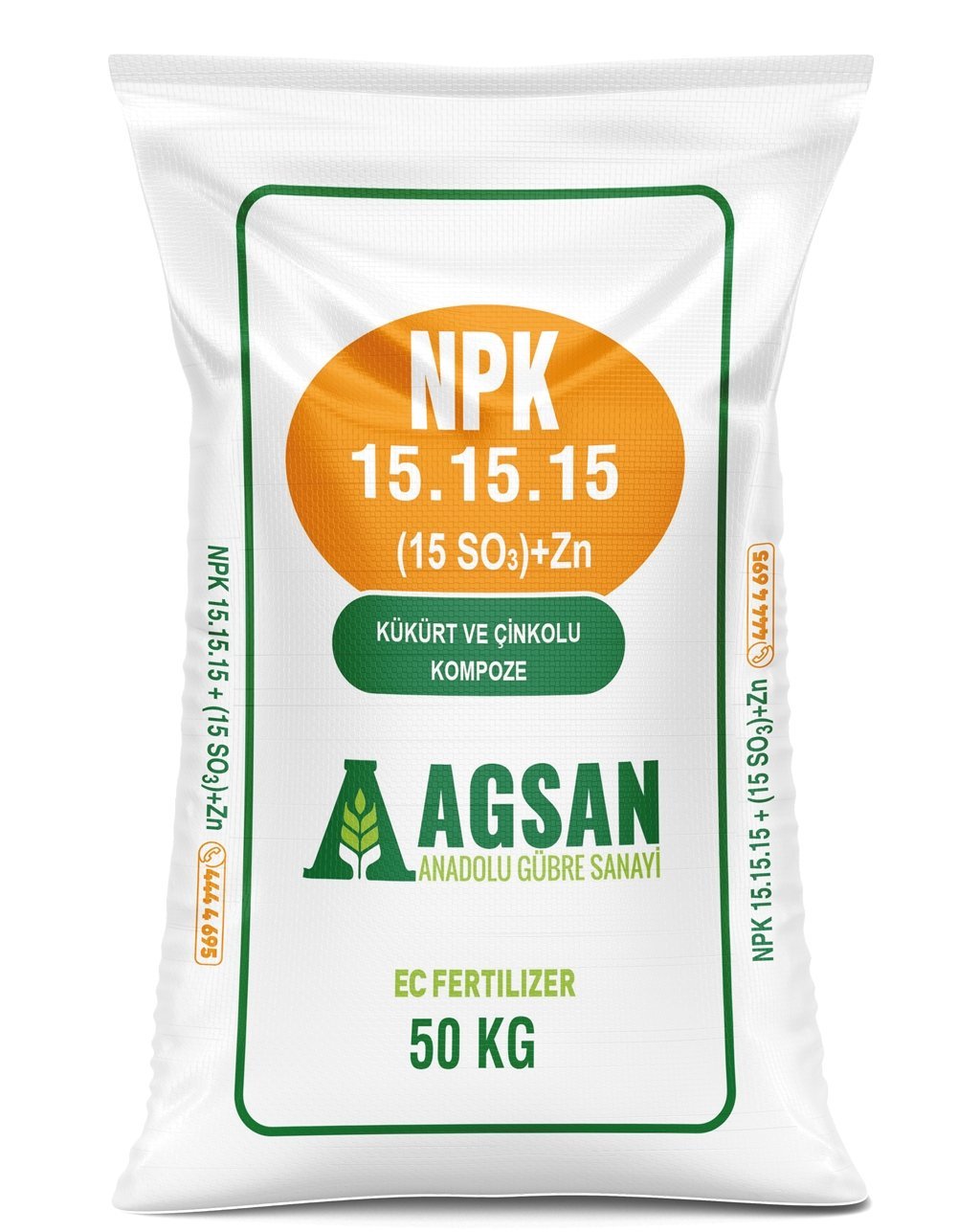 AGSAN Süper 15-15-15 + 15 SO3+Zn Kükürt ve Çinko İçerikli Kompoze Taban Gübresi 1 KG