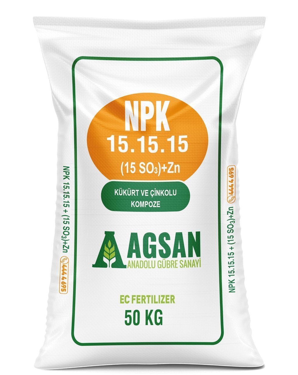 AGSAN Süper 15-15-15 + 15 SO3+Zn Kükürt ve Çinko İçerikli Kompoze Taban Gübresi 25 KG