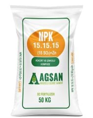 AGSAN Süper 15-15-15 + 15 SO3+Zn Kükürt ve Çinko İçerikli Kompoze Taban Gübresi 25 KG