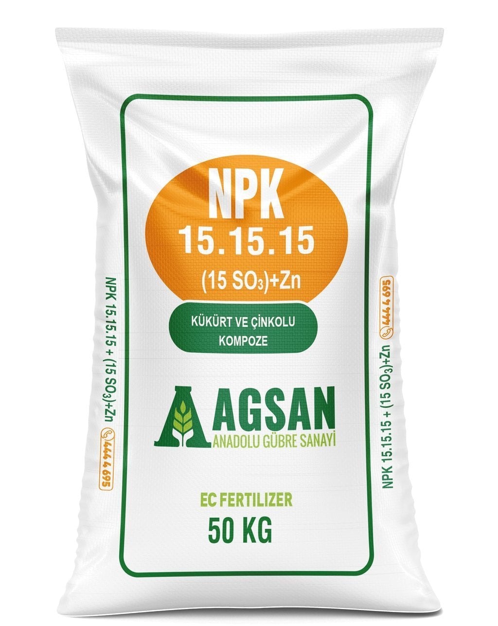 AGSAN Süper 15-15-15 + 15 SO3+Zn Kükürt ve Çinko İçerikli Kompoze Taban Gübresi 50 KG