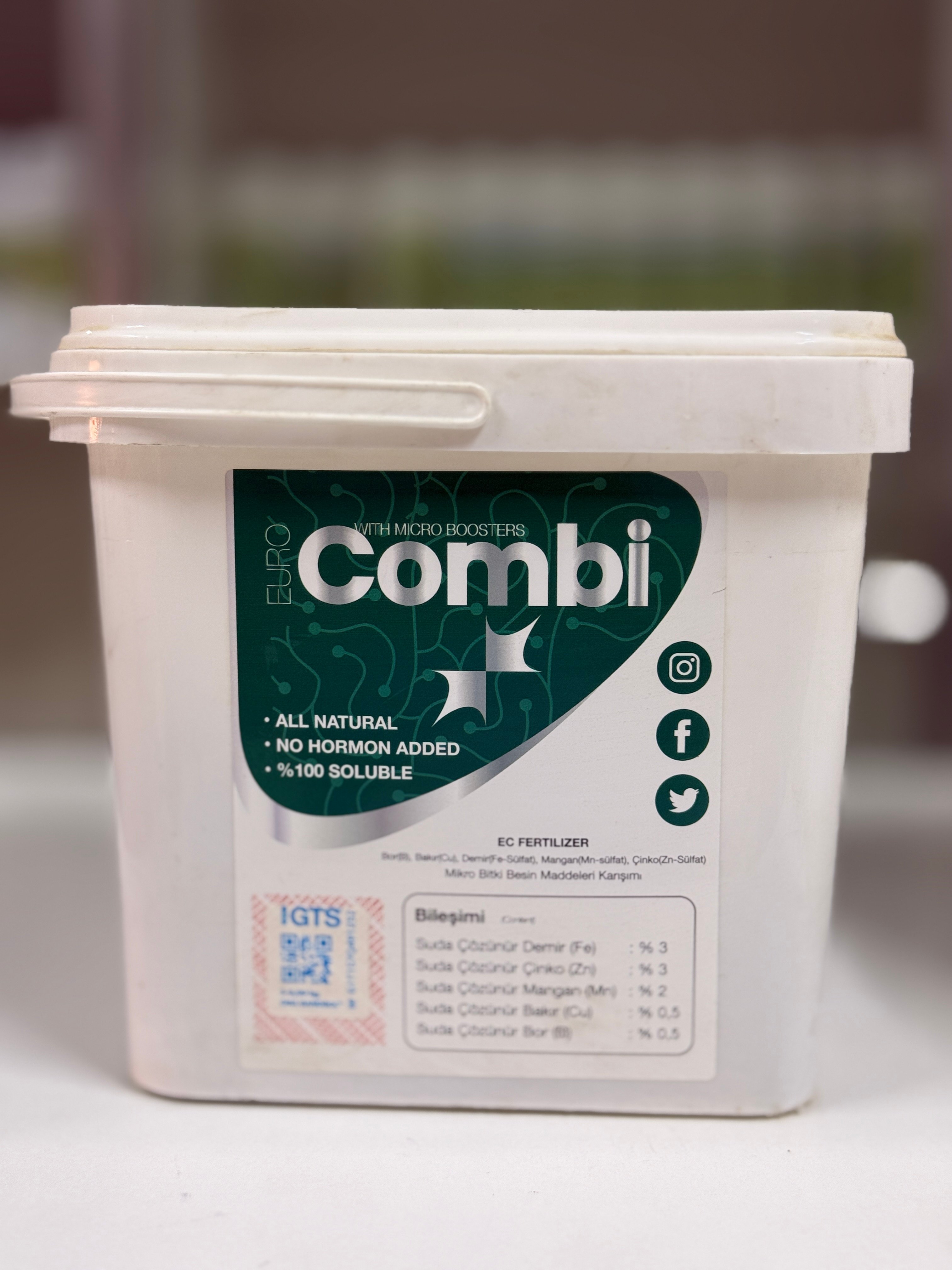 Euro Combi  Demir-Çinko-Mangan-Bakır ve Bor içerikli Mikro Bitki Besini Karışımı 5 KG