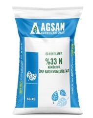 Agsan %33 N  Süper Azotlu Kükürtlü Amonyum Sülfat içerikli Gübre 50 KG