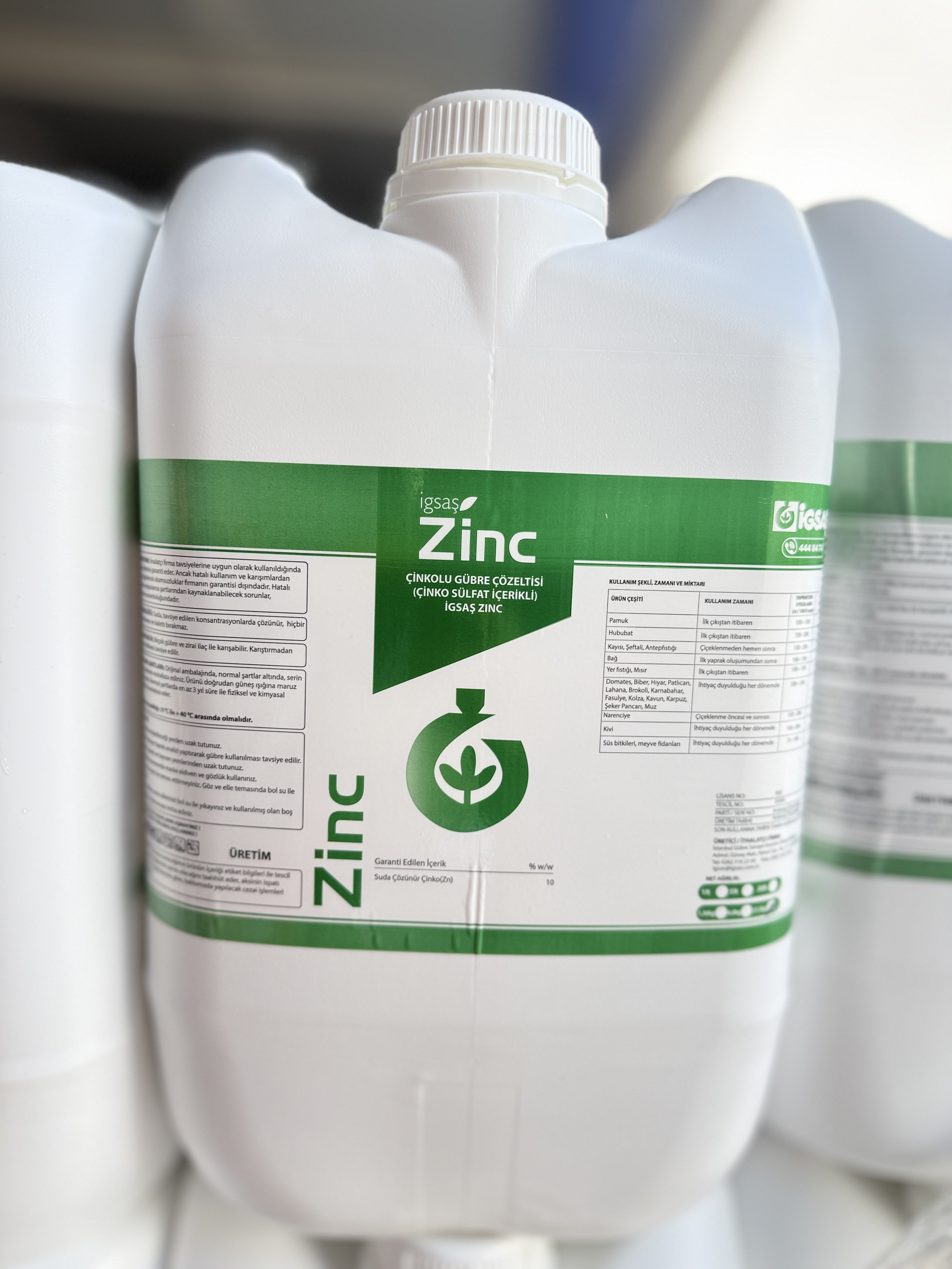 İgsaş Zinc Sıvı Çinko içerikli Gübre 20 Litre