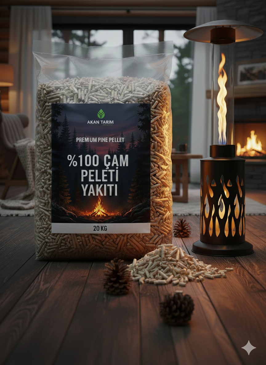 Üst Kalite %100 Organik Çam Peleti 6mm | Pelet Sobası Yakıtı | Yüksek Yanma Gücü 30 LT - 15 KG