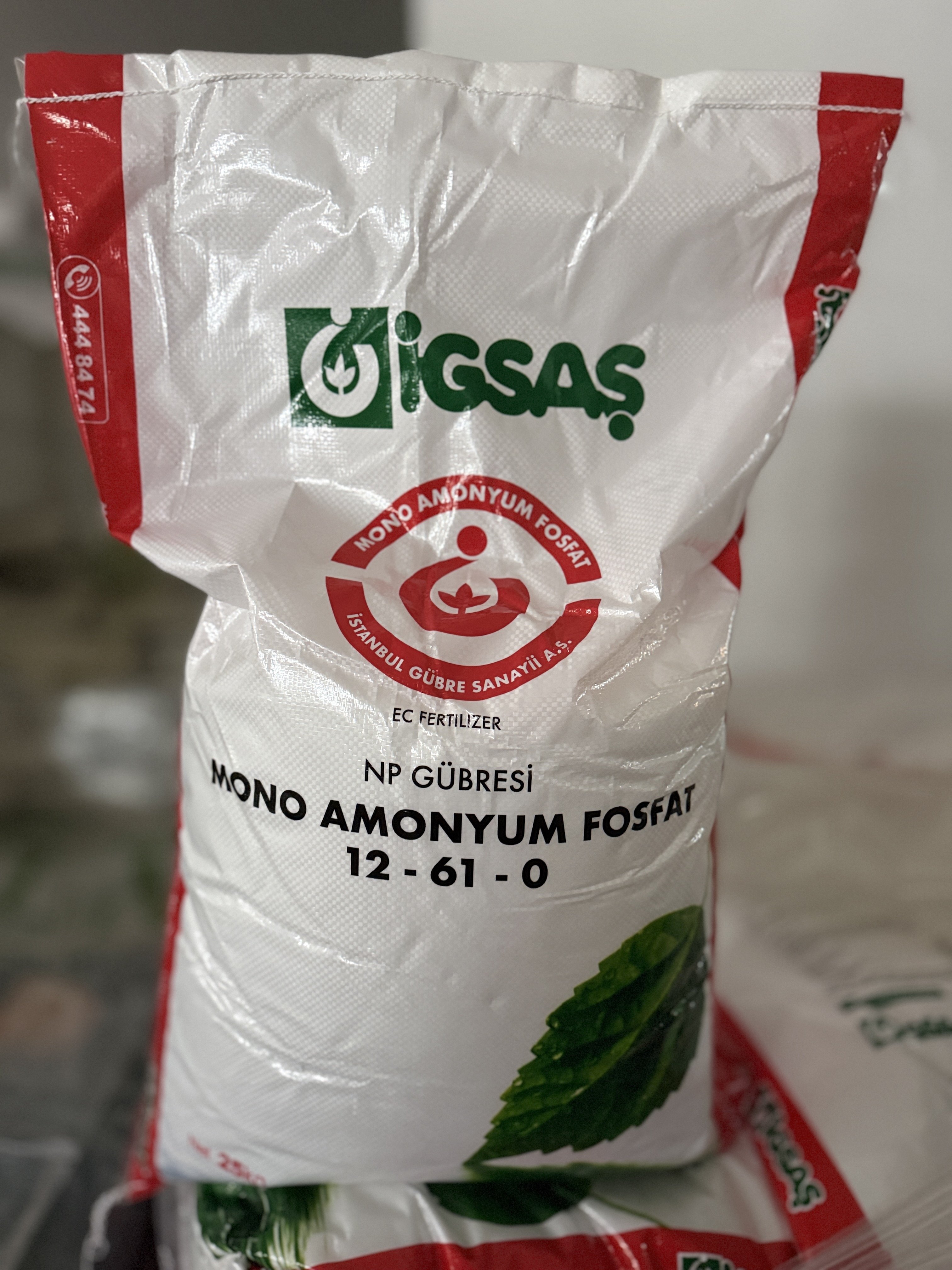 İgsaş MAP 12-61-0 Mono Amonyum Fosfat Çiçeklendirici NP Gübre 25 KG