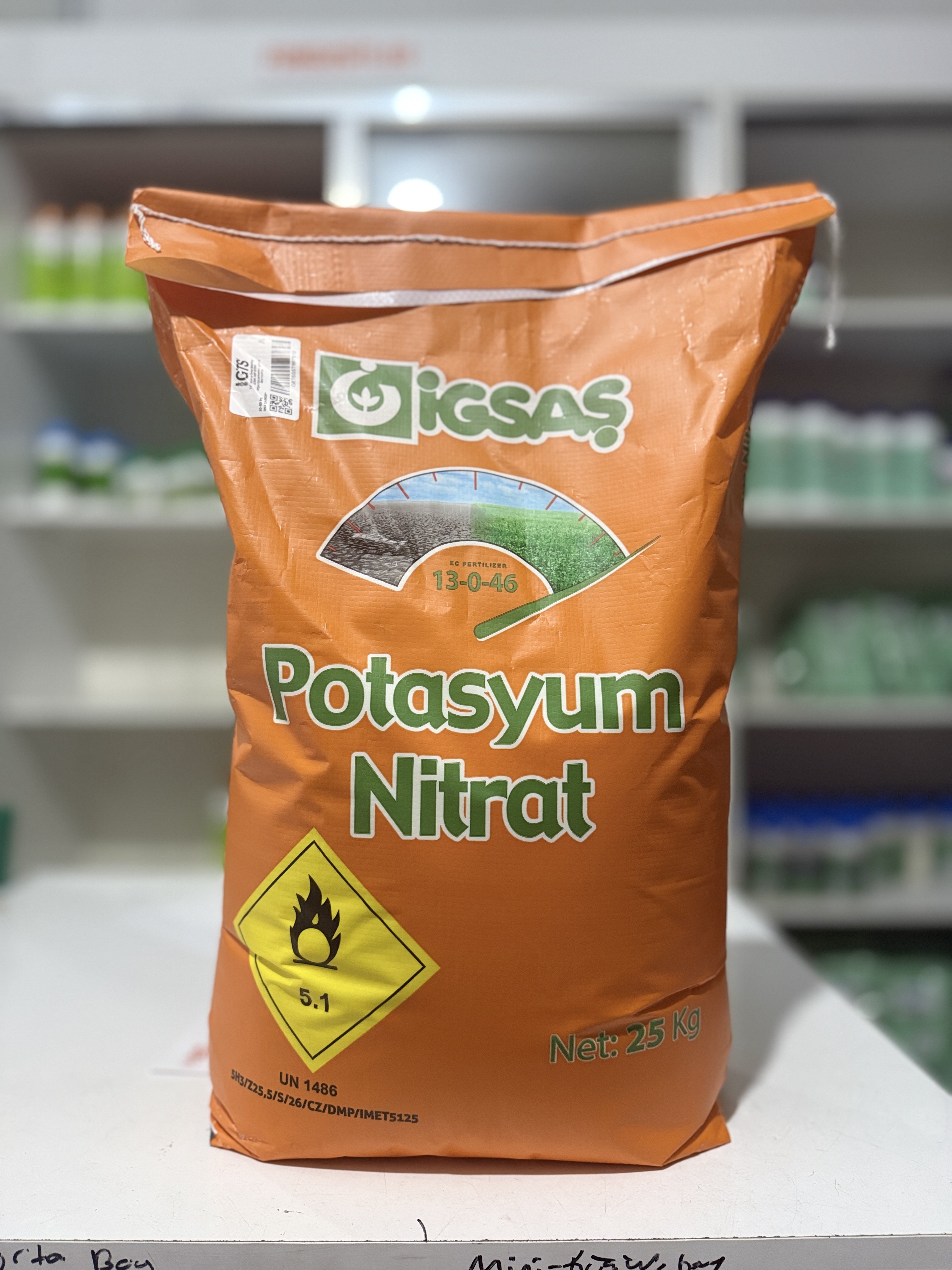 İgsaş Potasyum Nitrat 13-0-46 Gübre – Meyve Kalite ve Şişirme Destekleyici | 25 KG