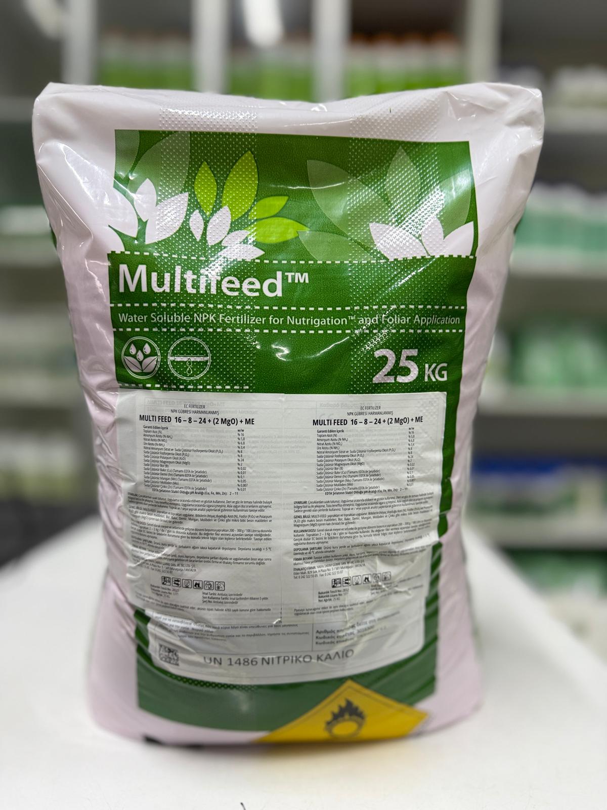 Haifa Multifeed 16-8-24 +2MgO +ME Gübre – Meyve Kalite ve Verim Artırıcı | 25 KG