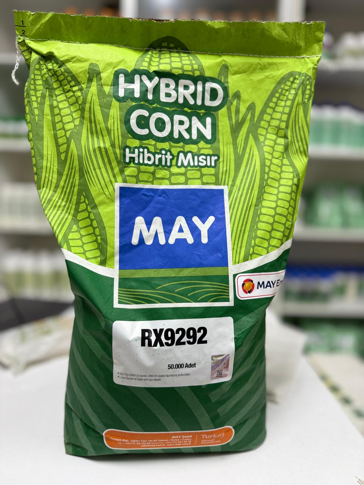 May RX9292 Hibrit Mısır Tohumu – Danelik ve Silajlık Yüksek Verim | 50000 Adet