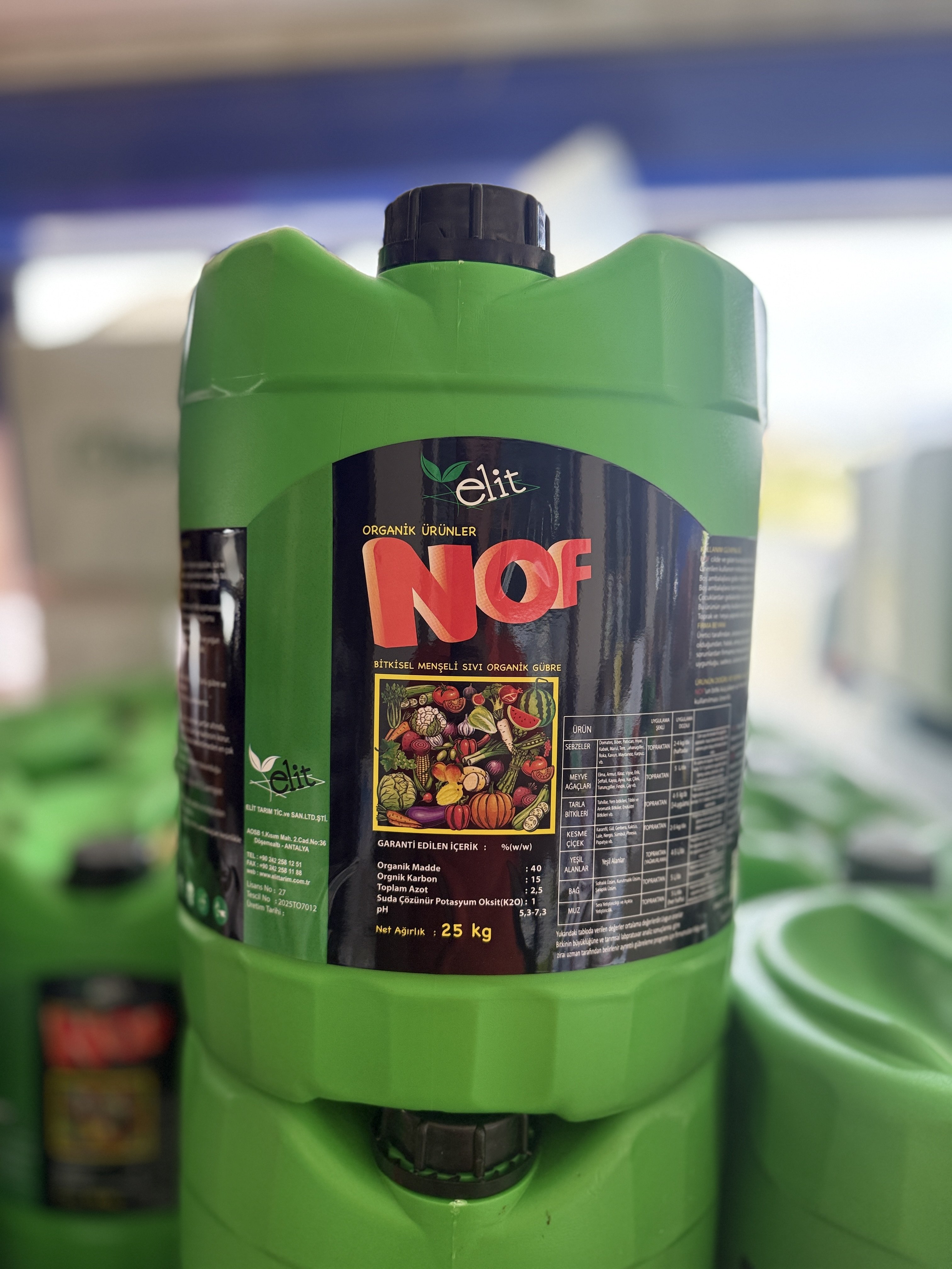 Elit NOF KALİTELİ Bitkisel Menşeili Sıvı Organik Gübre 25 KG
