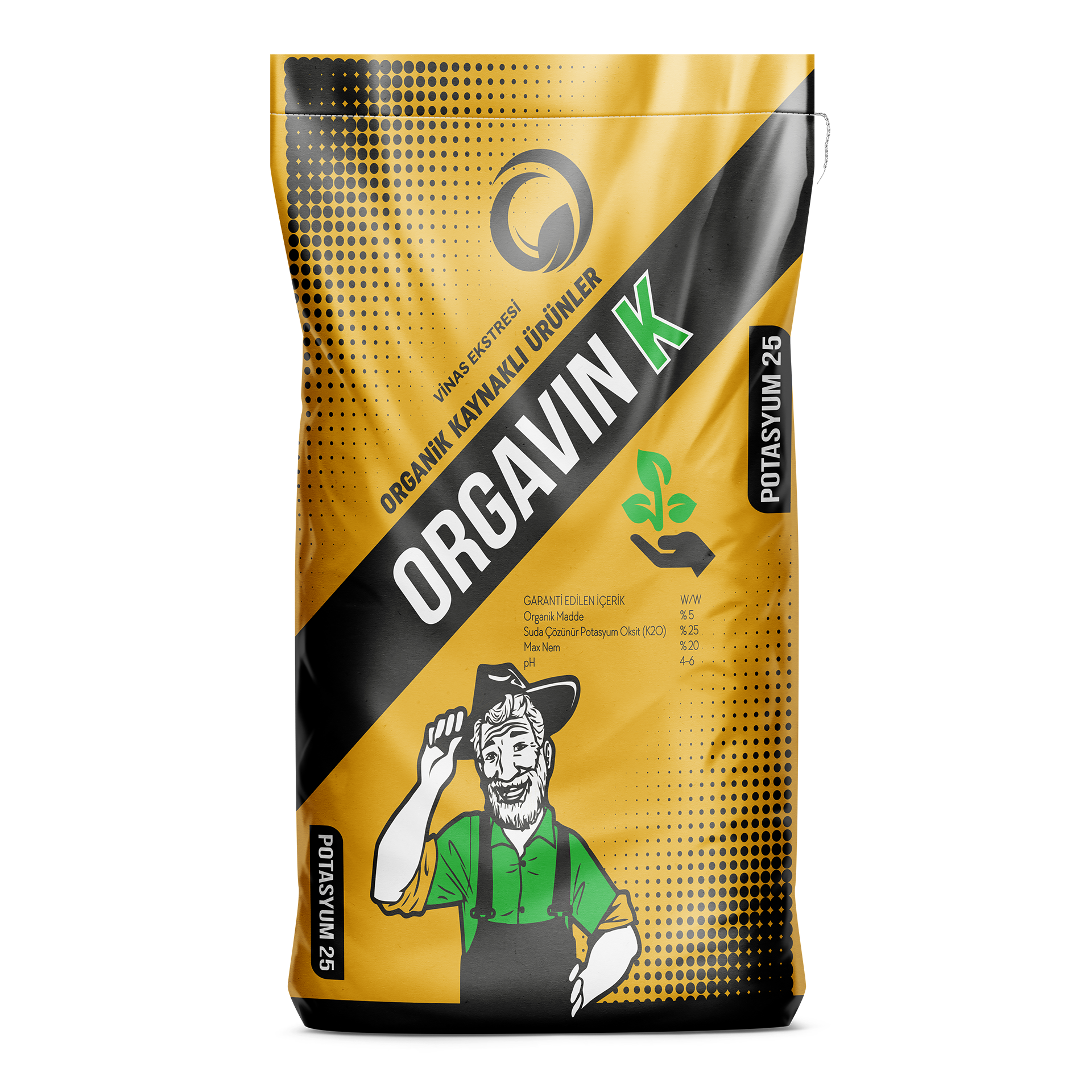 Orgüb Orgavin K Organik Potasyum Vinas Ektresi Gübre 25 KG
