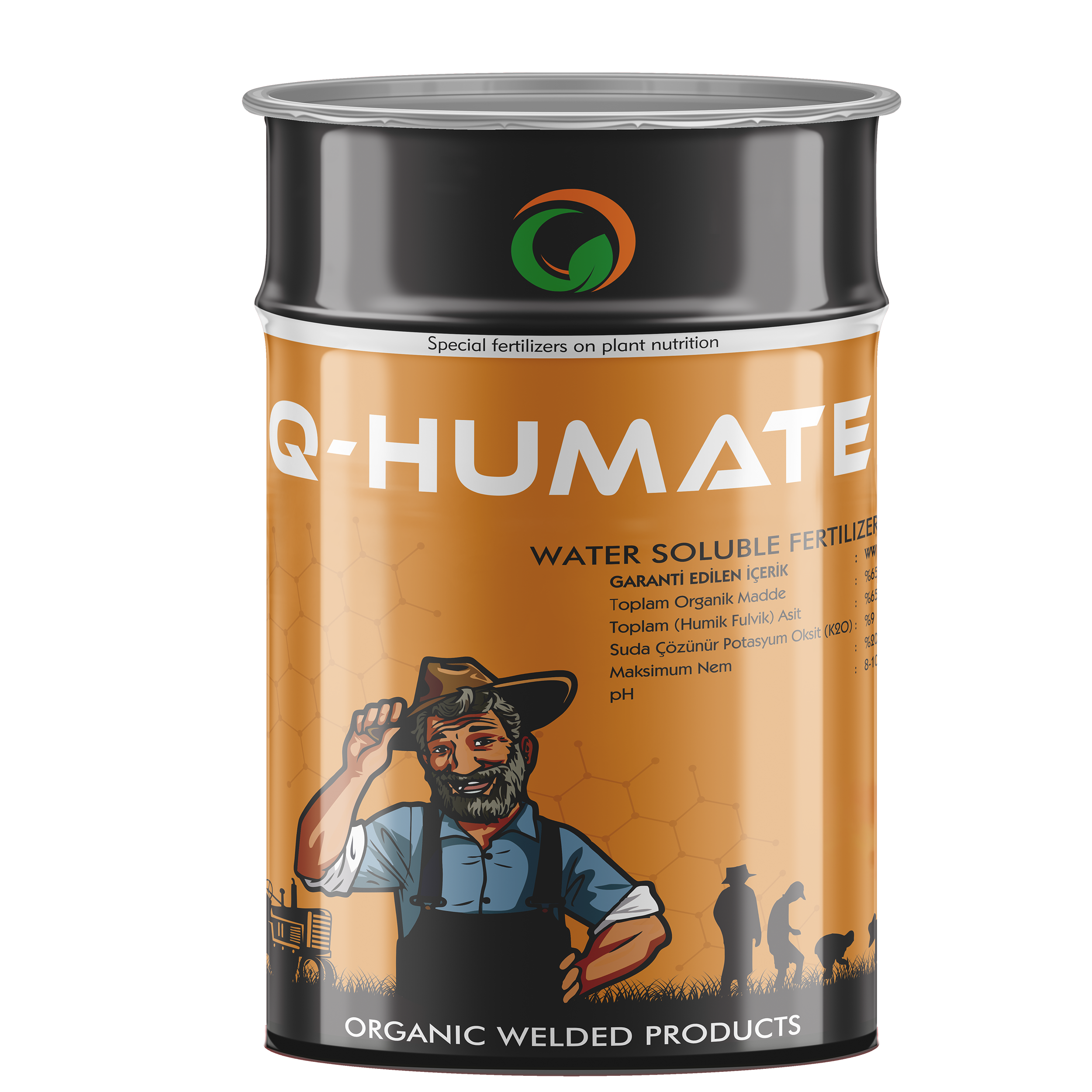 Orgüb Q-HUMATE Hümik ve Fulvik Asit içerikli Potasyum Humat 10 KG