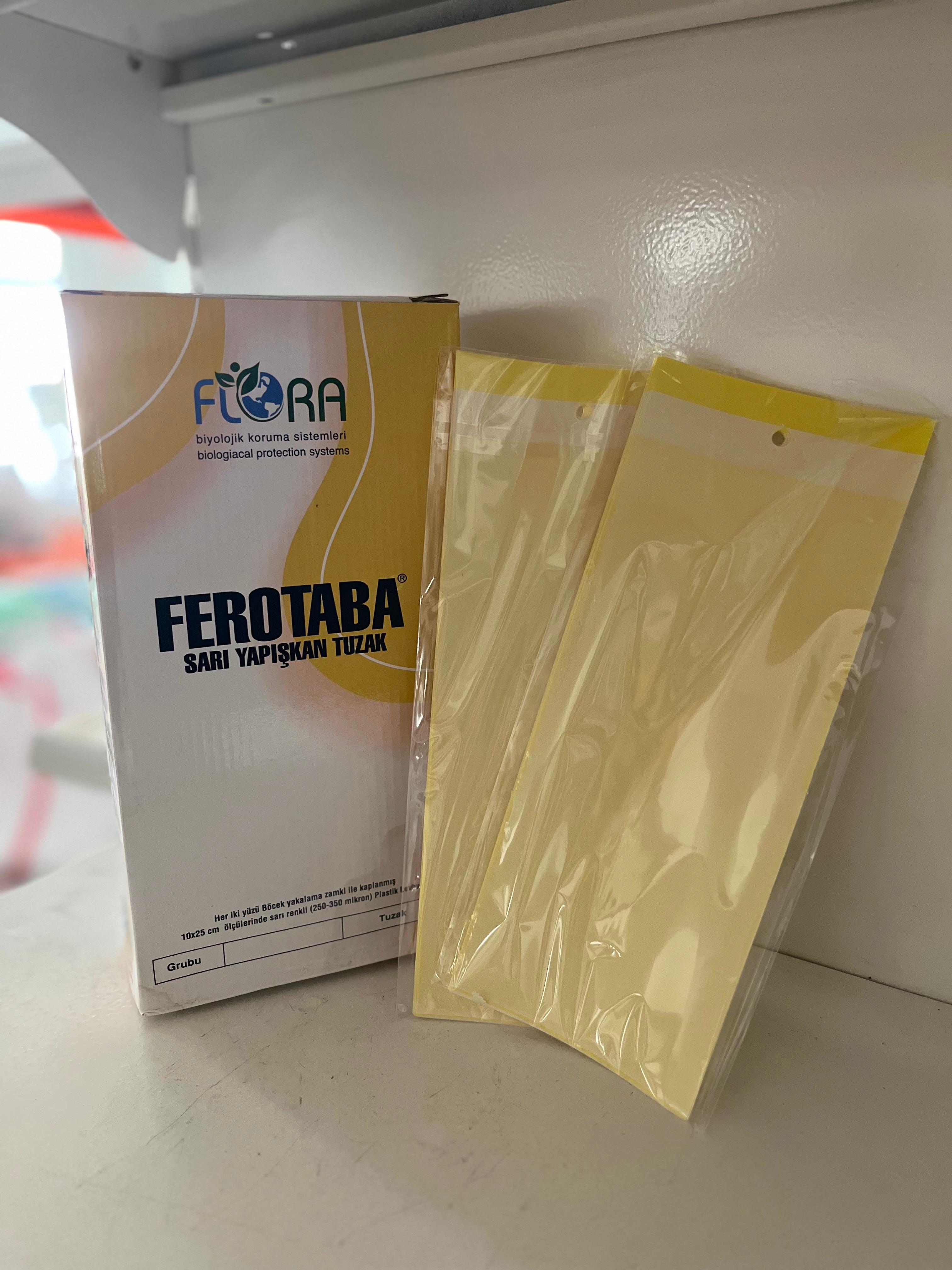 Flora Sarı Yapışkan Tuzak Çift Taraflı Sinek-Kelebek ve Tuta Tuzağı 10 Cm X 25 Cm 100 Adet