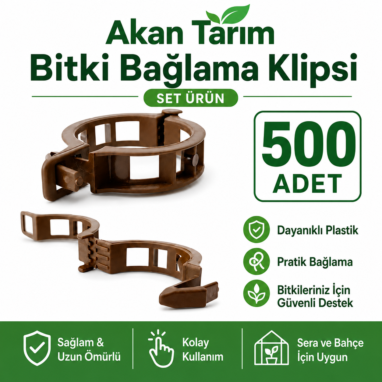 Akan Tarım Bitki ve Fide Bağlama Sabitleme Klipsi 500 Adet