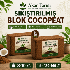 Akan Tarım Cocopeat İthal Hindistan Cevizi Torfu 8-10 KG ≈ 130-140 LT